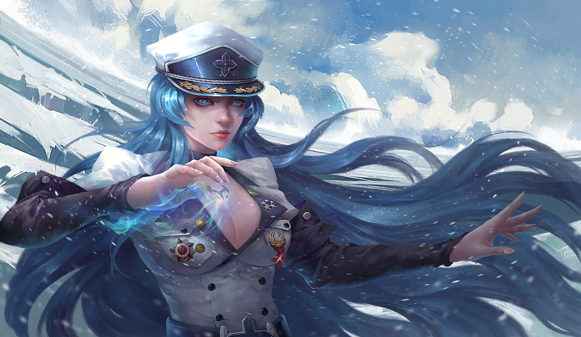 Esdeath from Akame Ga Kill! in winter HD Wallpaper