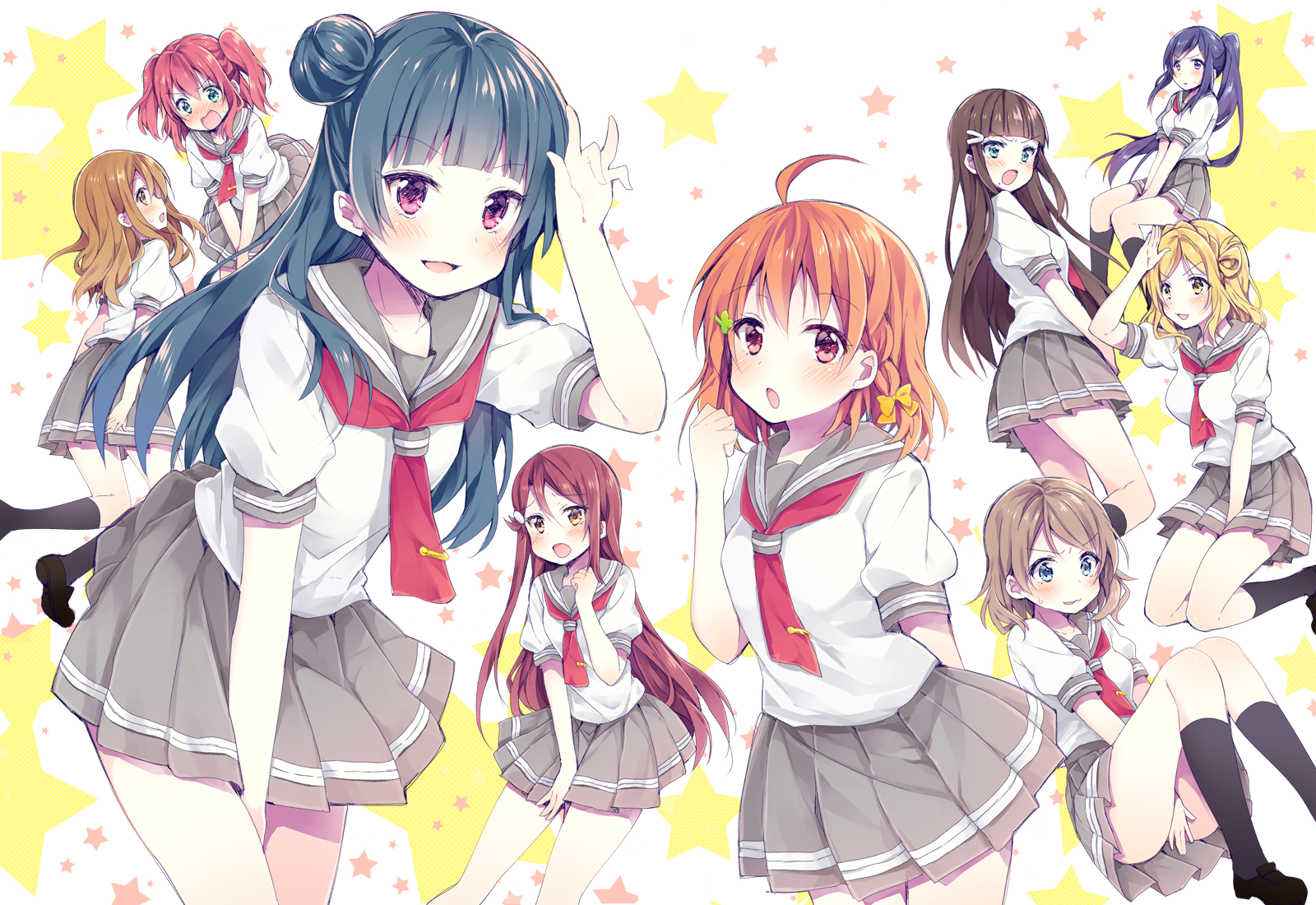 Love Live! Sunshine!! Aqours girls HD Wallpaper