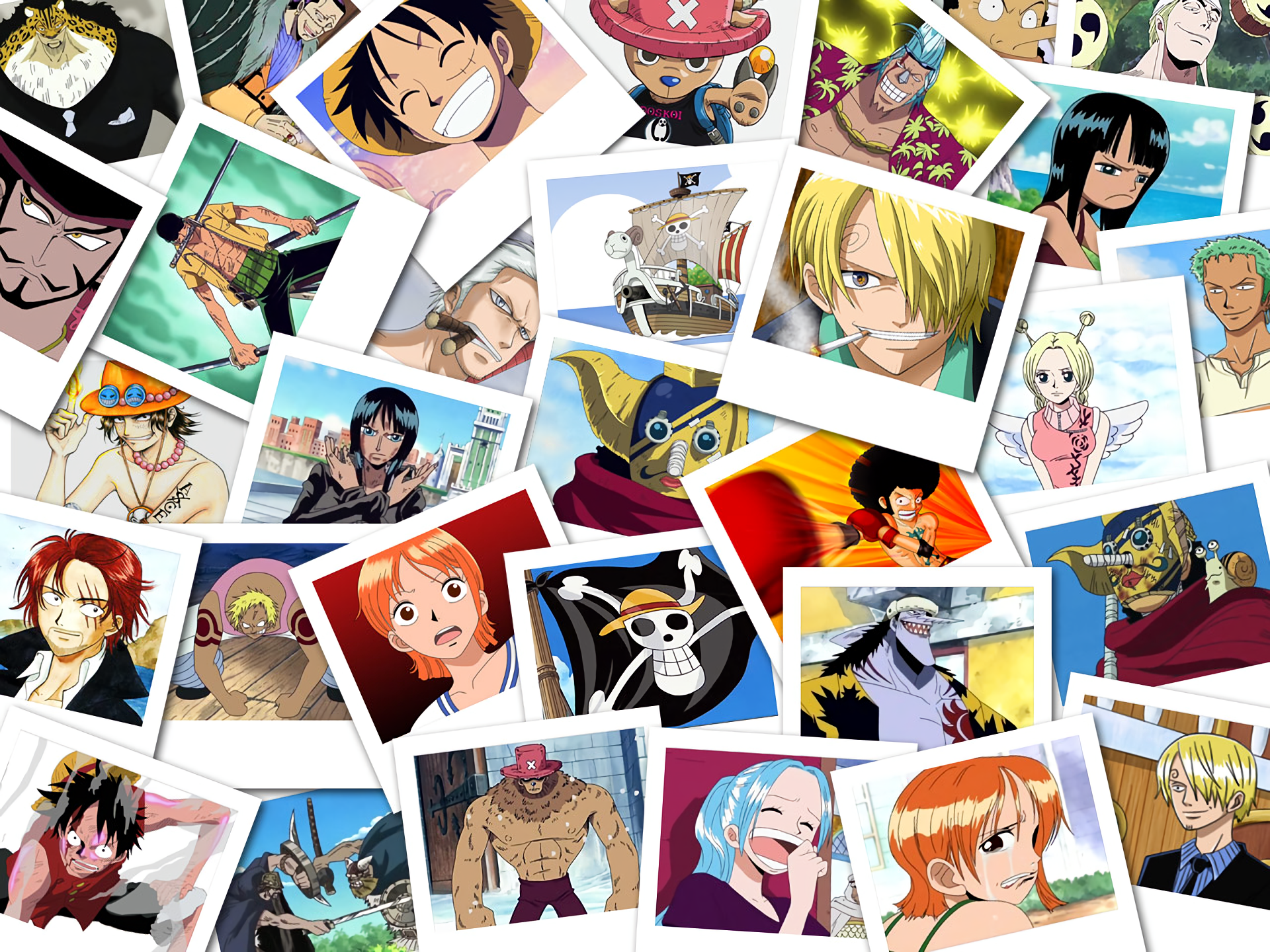 One Piece characters collage HD Wallpaper