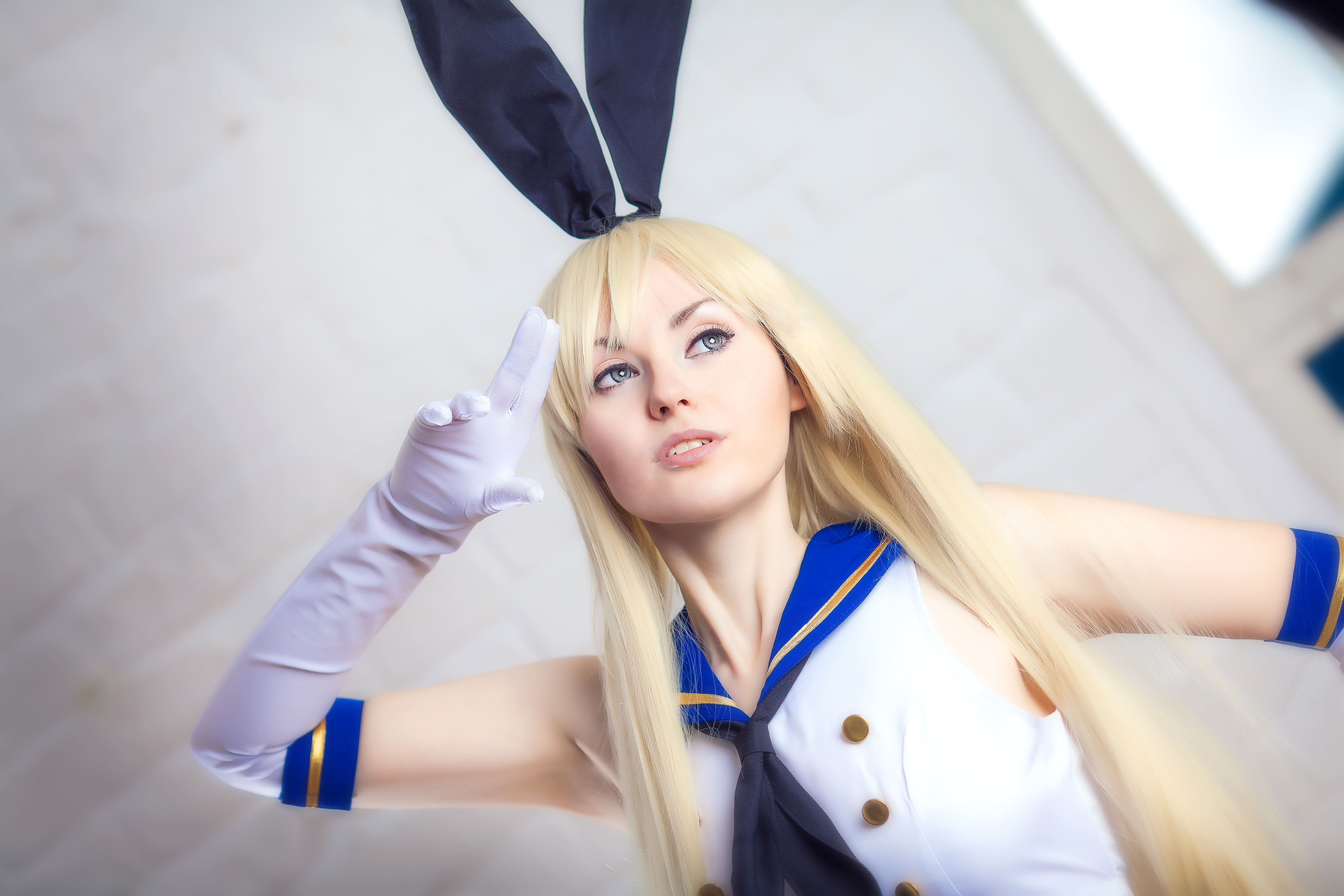 Shimakaze from Kancolle cosplay with bunny ears HD Wallpaper