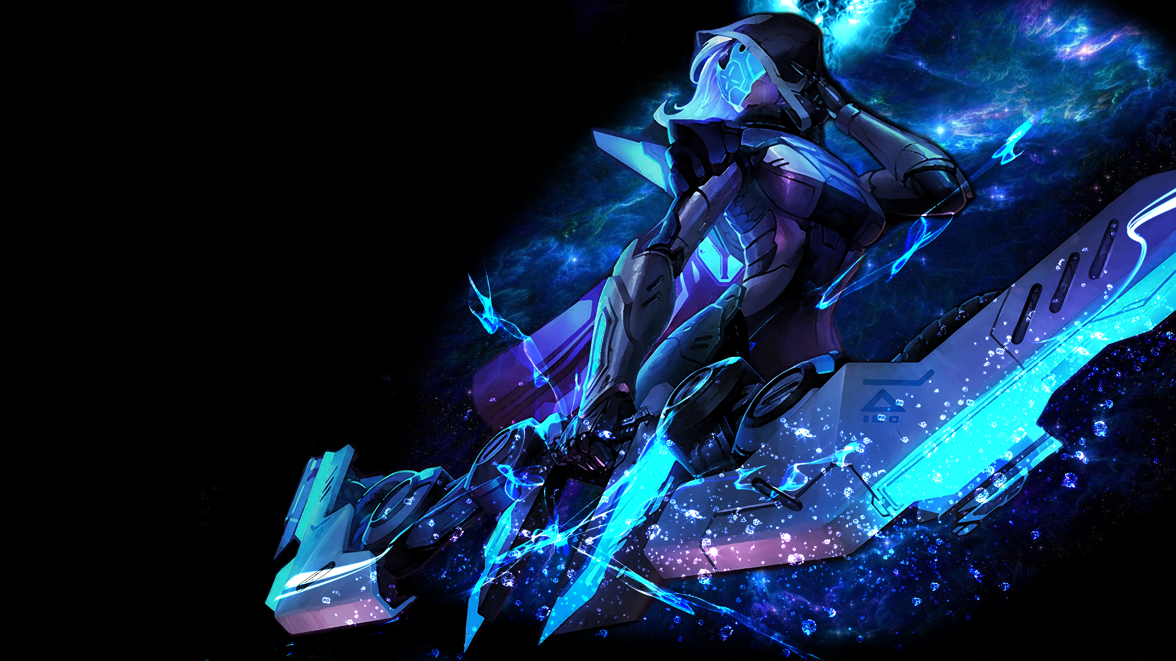 Ashe from League of Legends on a futuristic vehicle HD Wallpaper