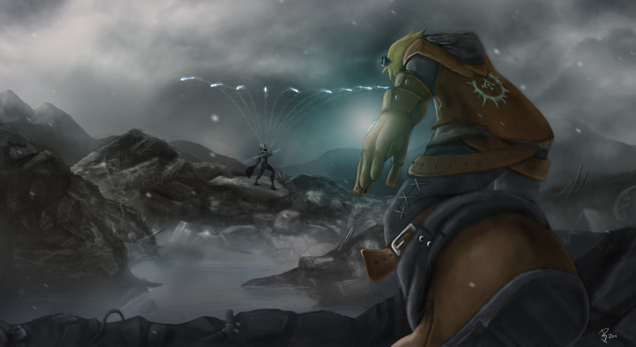 Ashe from League of Legends in a snowy landscape HD Wallpaper