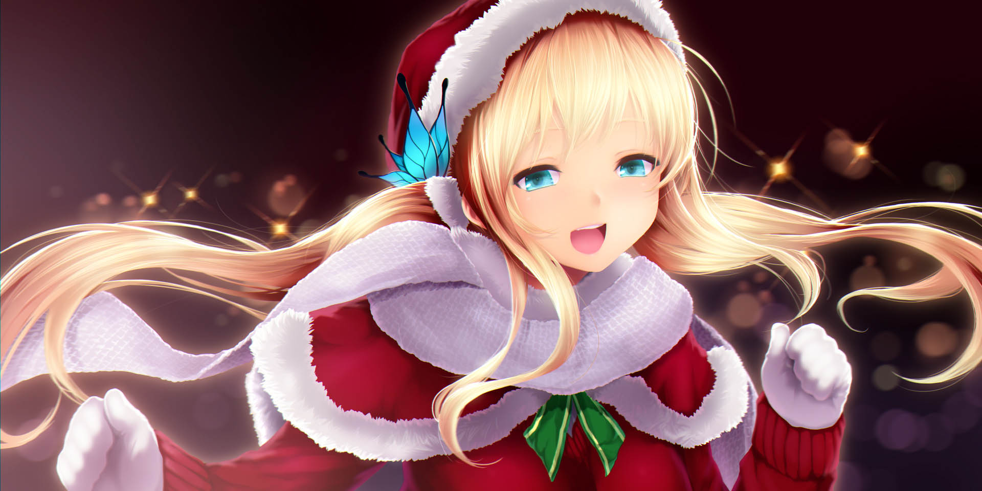 Sena Kashiwazaki in Christmas Outfit HD Wallpaper