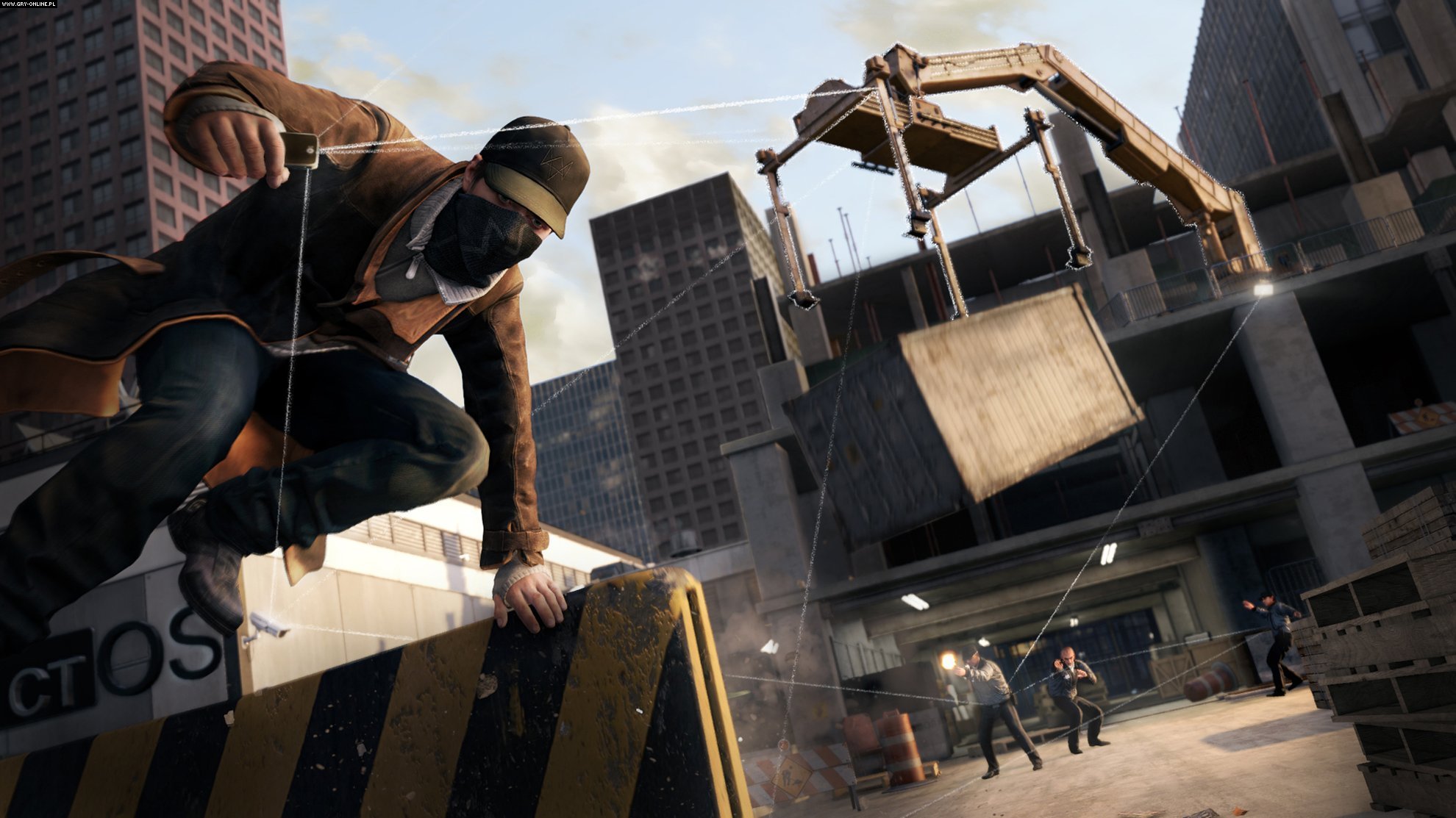 Aiden Pearce from Watch Dogs in a city environment HD Wallpaper