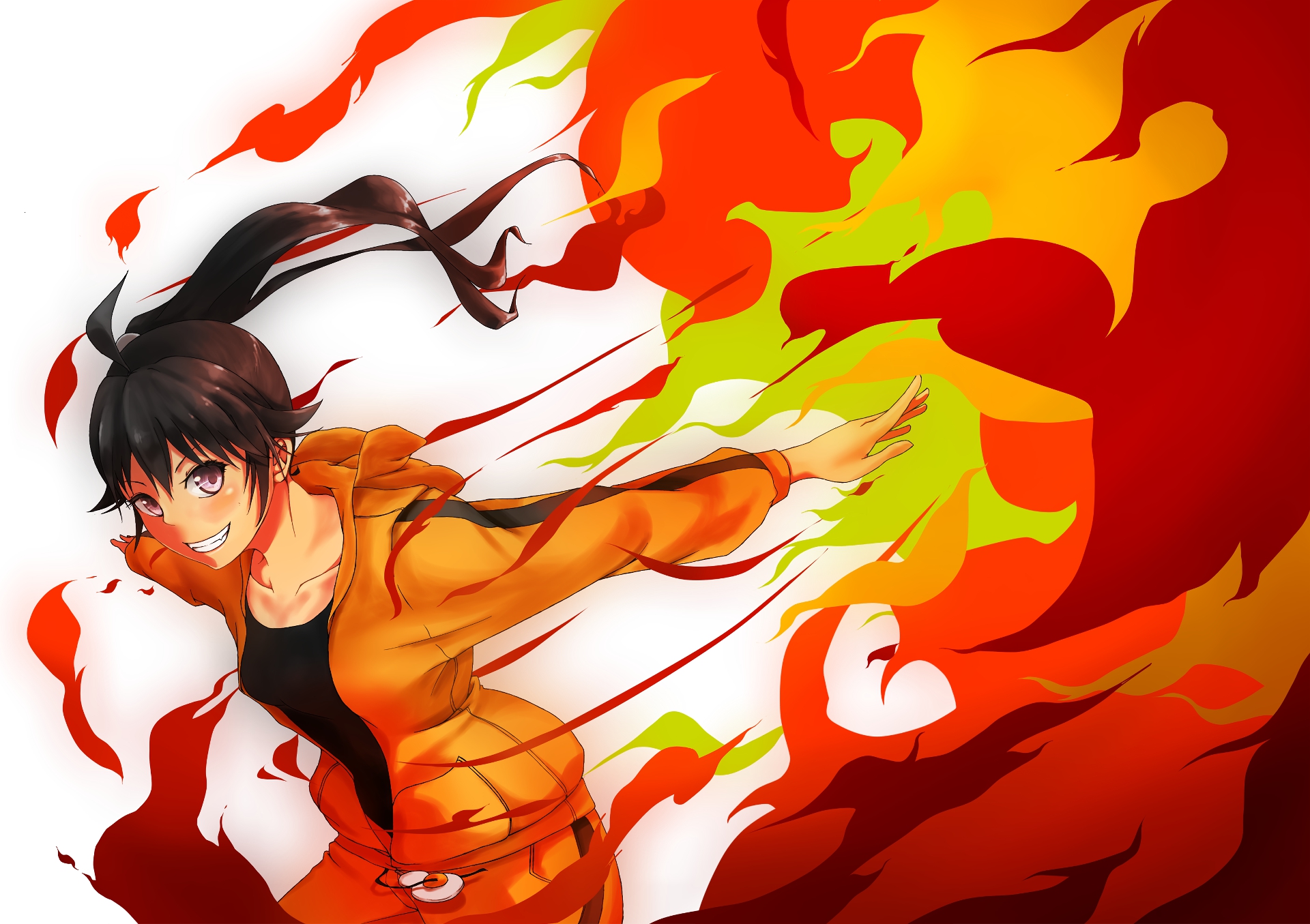 Karen Araragi with Fire HD Wallpaper