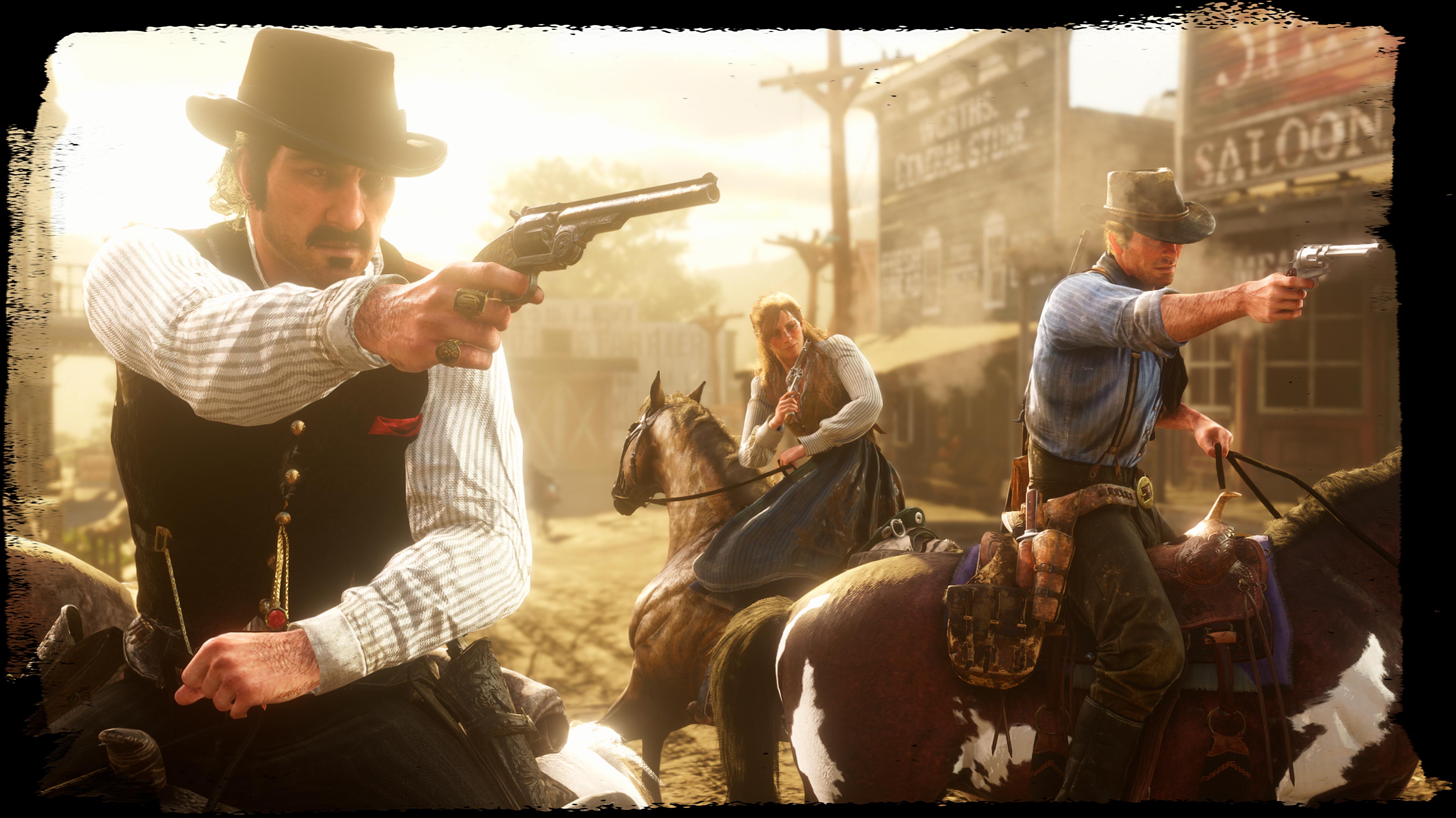 Arthur Morgan and companions in Red Dead Redemption 2 HD Wallpaper