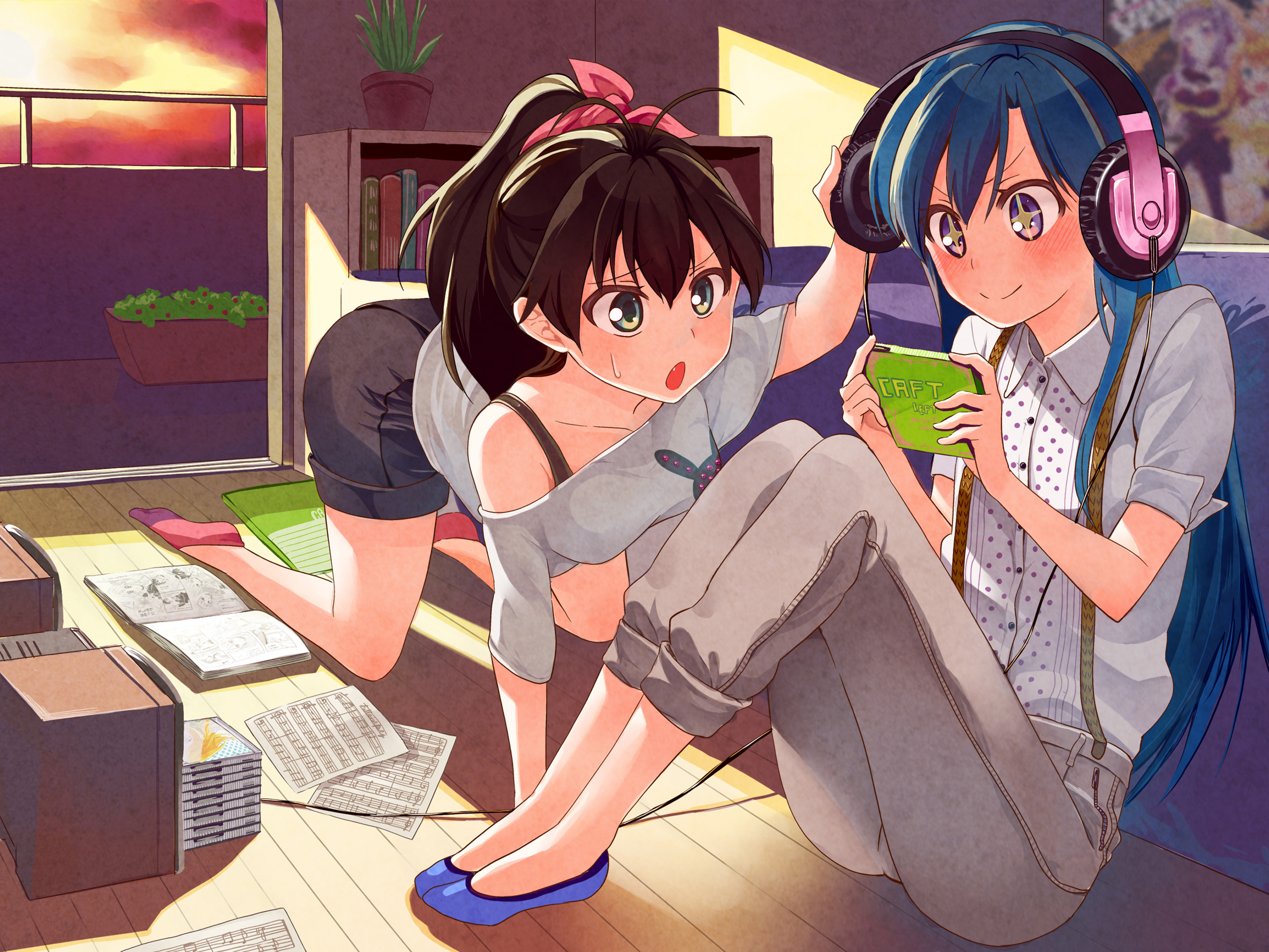 Chihaya Kisaragi playing a handheld game HD Wallpaper