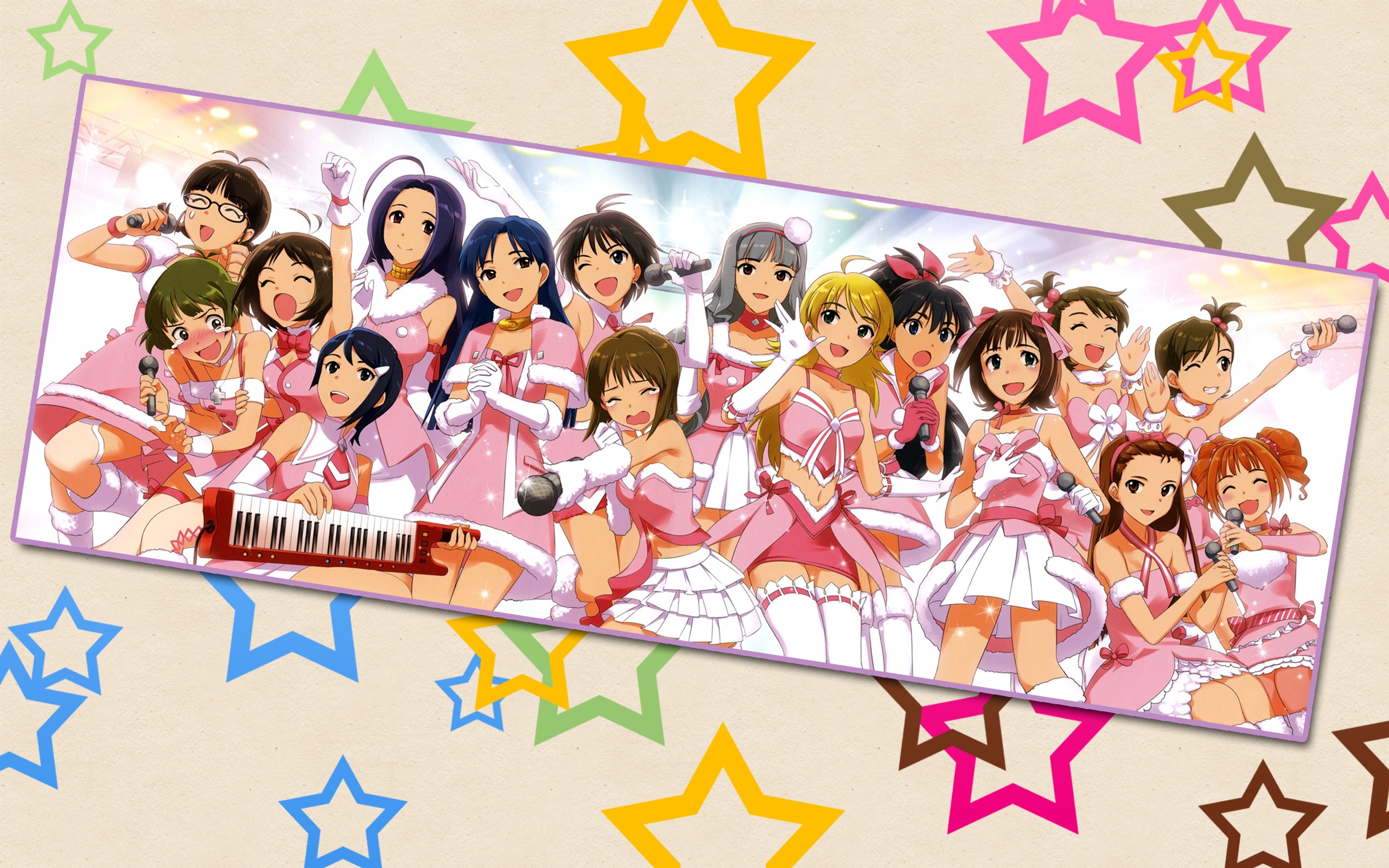 Chihaya Kisaragi and idols performing HD Wallpaper