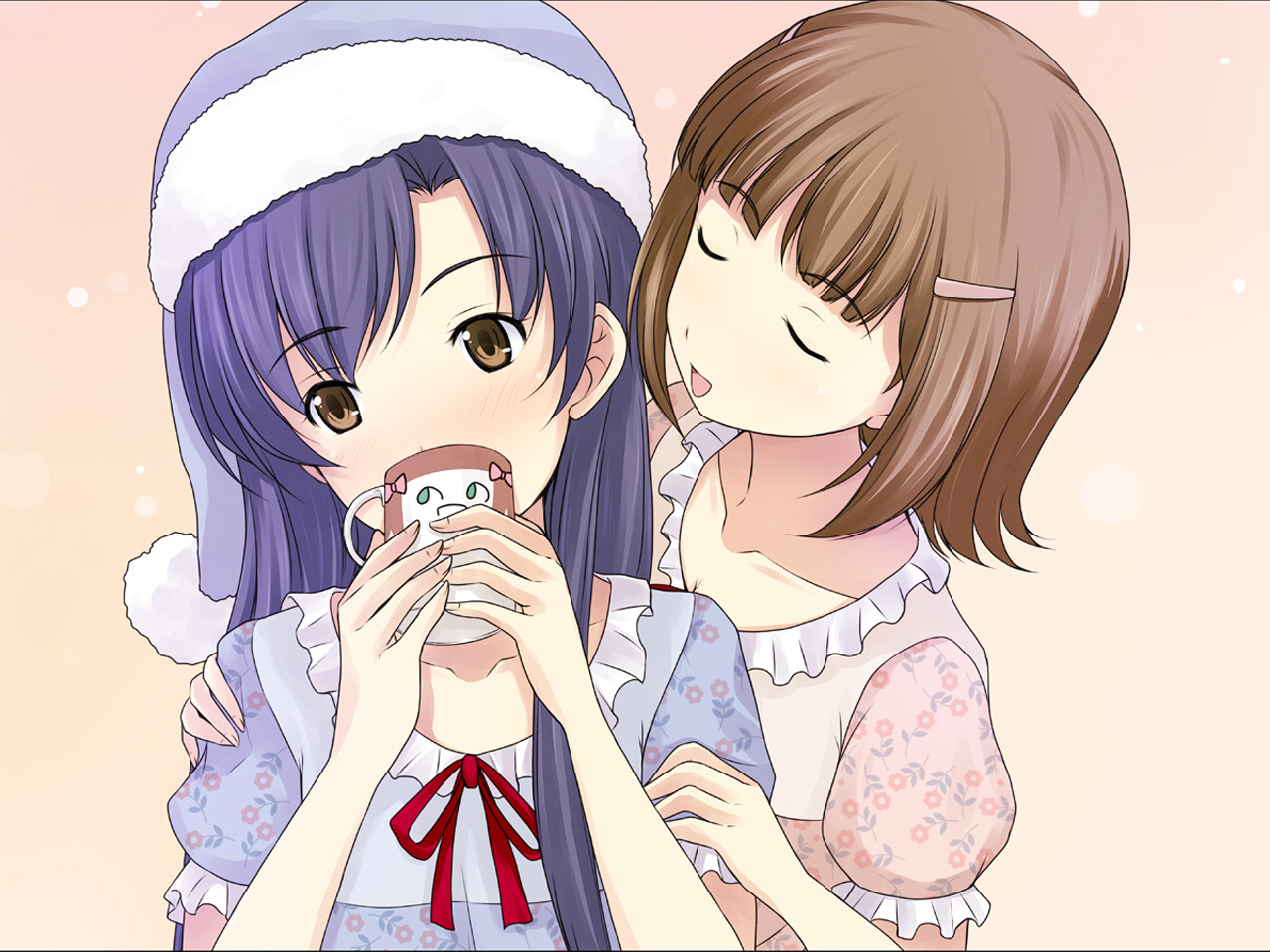 Chihaya Kisaragi drinking from a mug HD Wallpaper