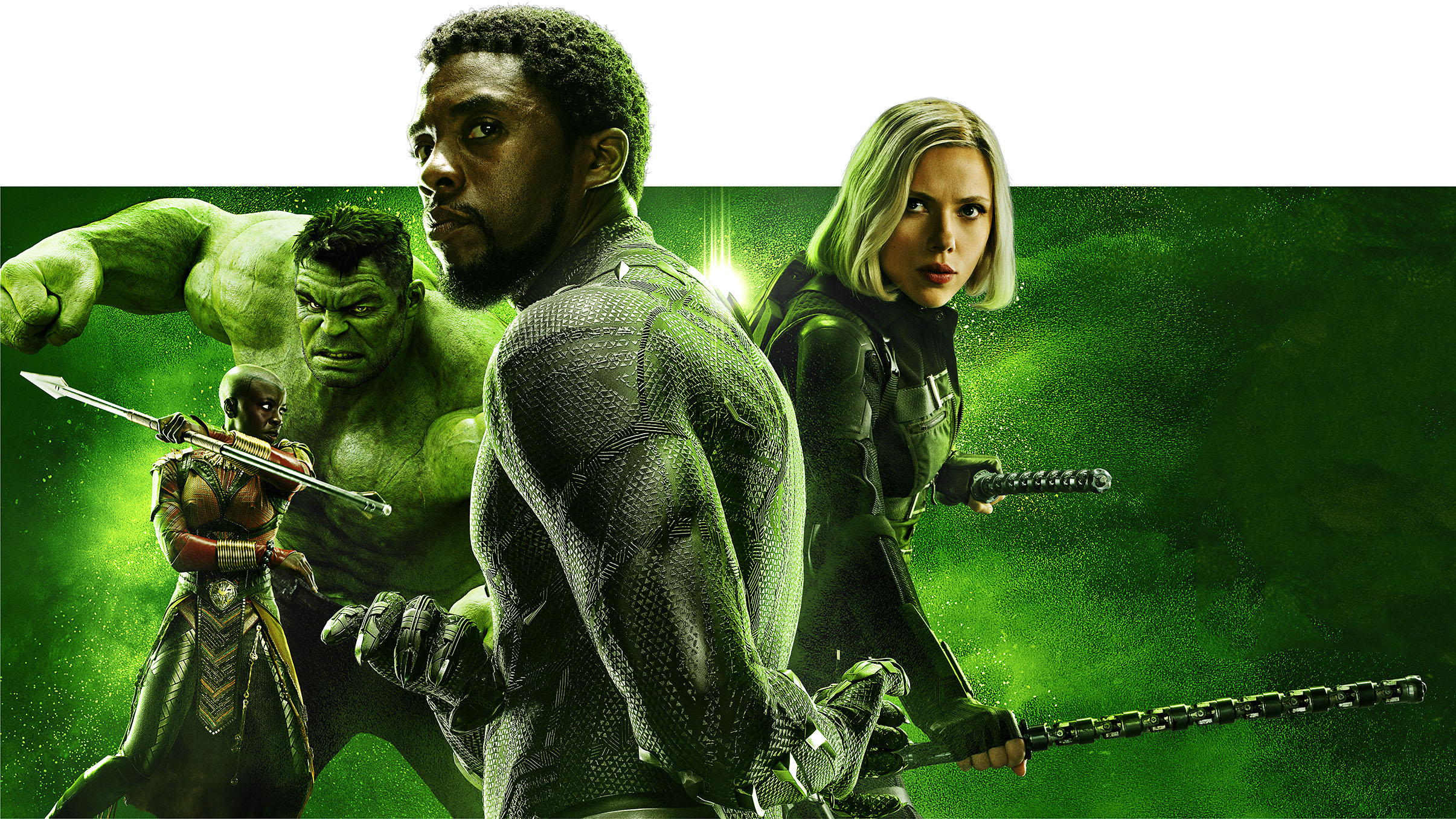 Black Panther, Okoye, Hulk, and Black Widow from Marvel HD Wallpaper
