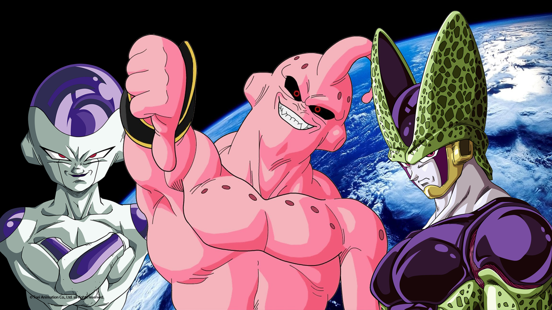 Frieza, Majin Buu, and Cell from Dragon Ball Z HD Wallpaper