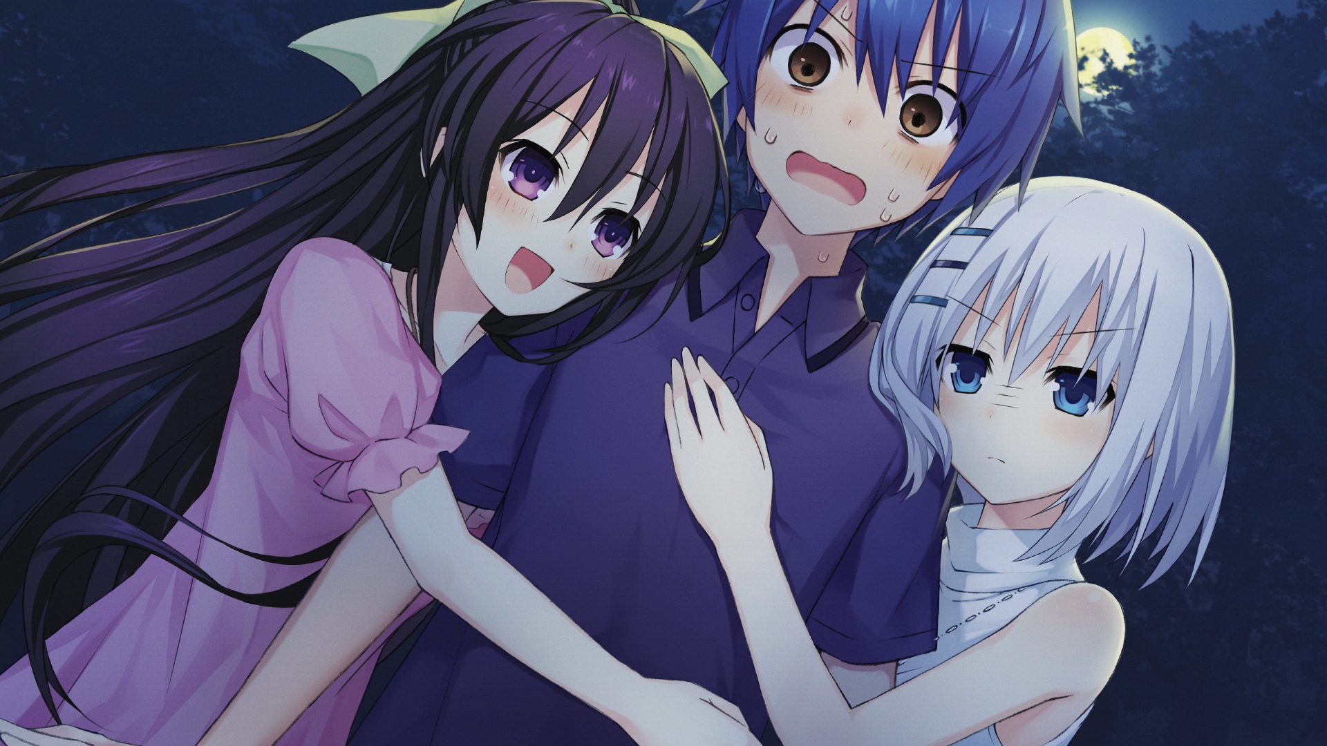 Tohka Yatogami and two others HD Wallpaper