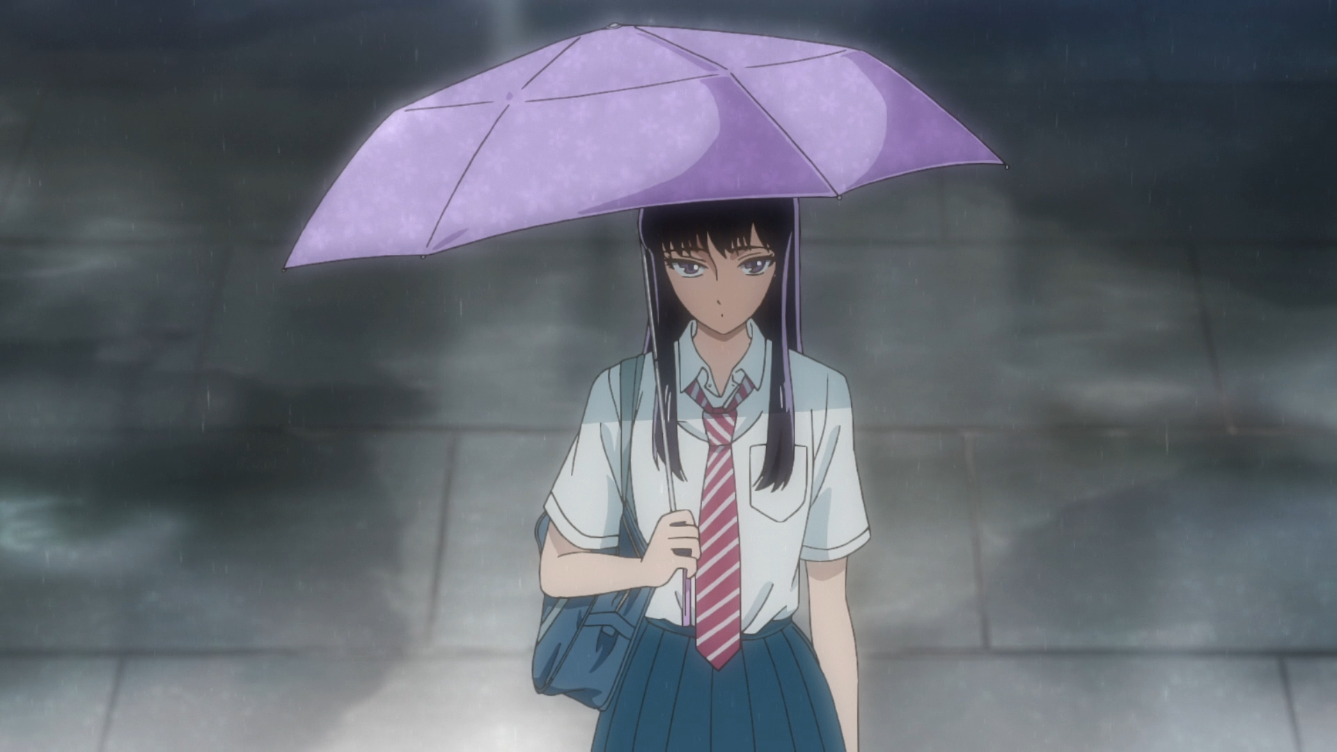 Akira Tachibana with Umbrella in Rain HD Wallpaper