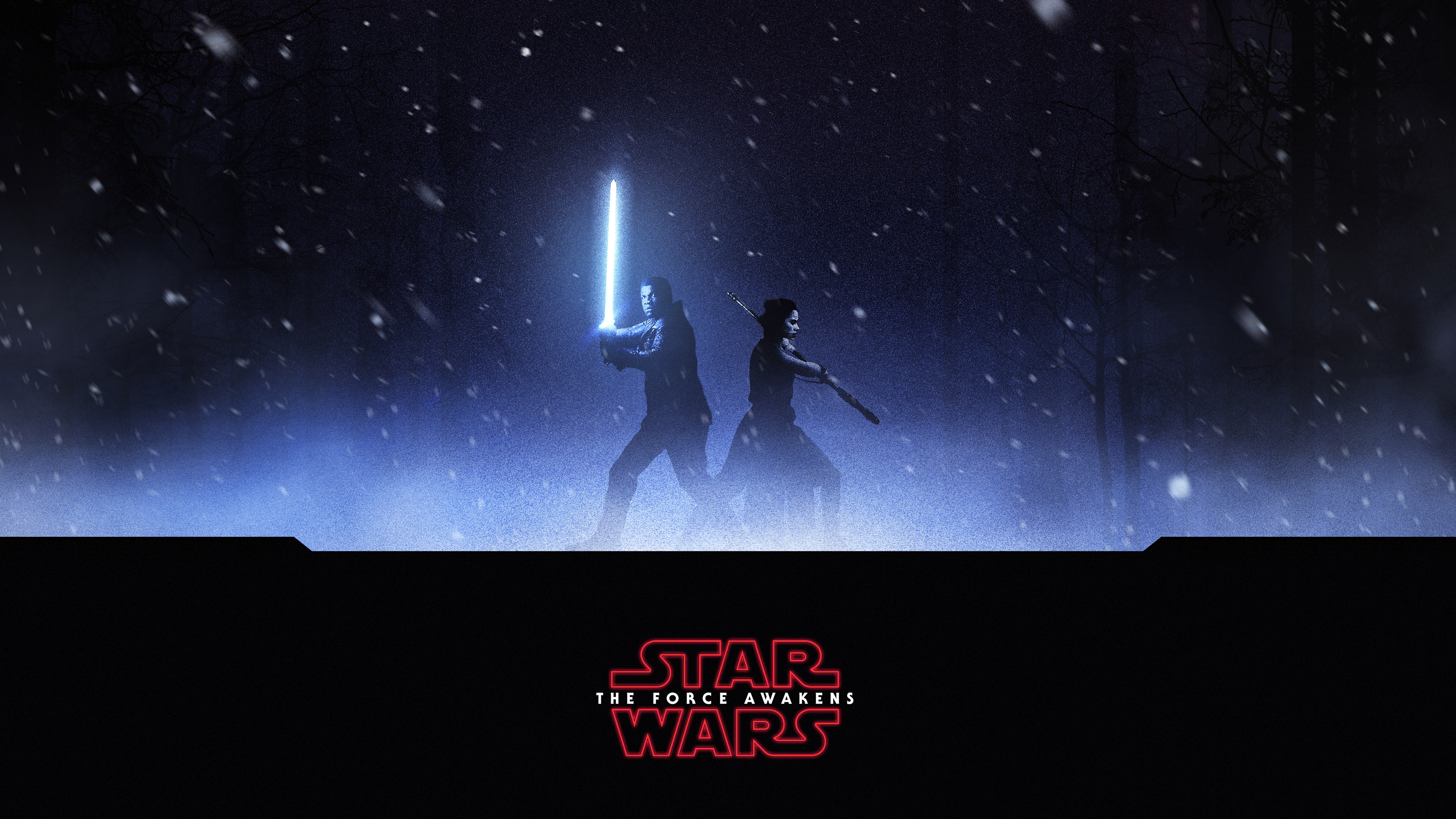 Finn and Rey from Star Wars: The Force Awakens HD Wallpaper