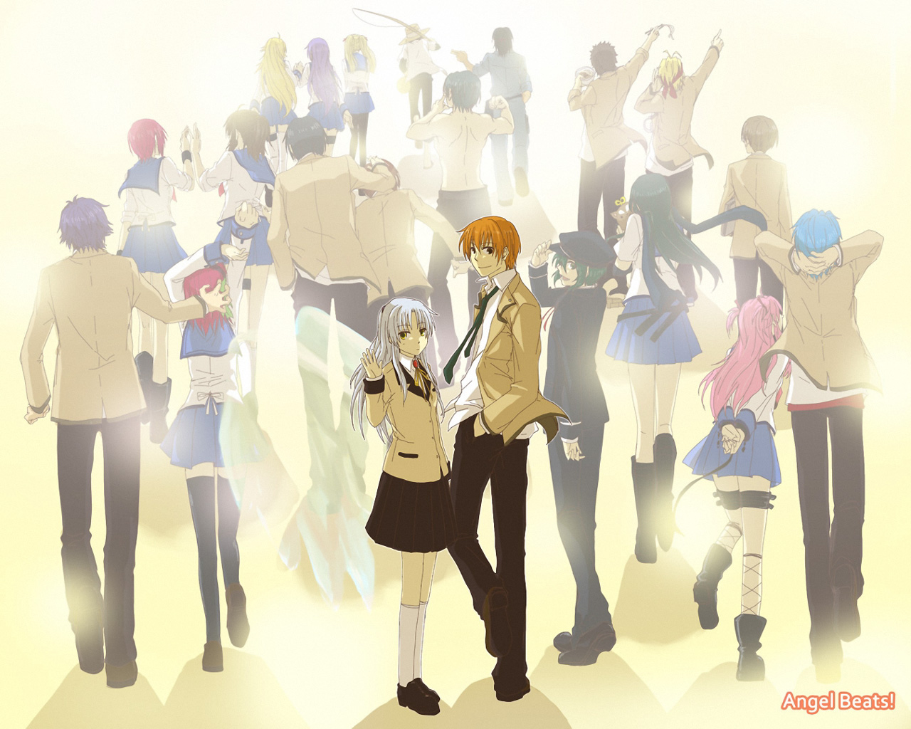 Angel Beats! Yuzuru Otonashi and Kanade Tachibana HD Wallpaper