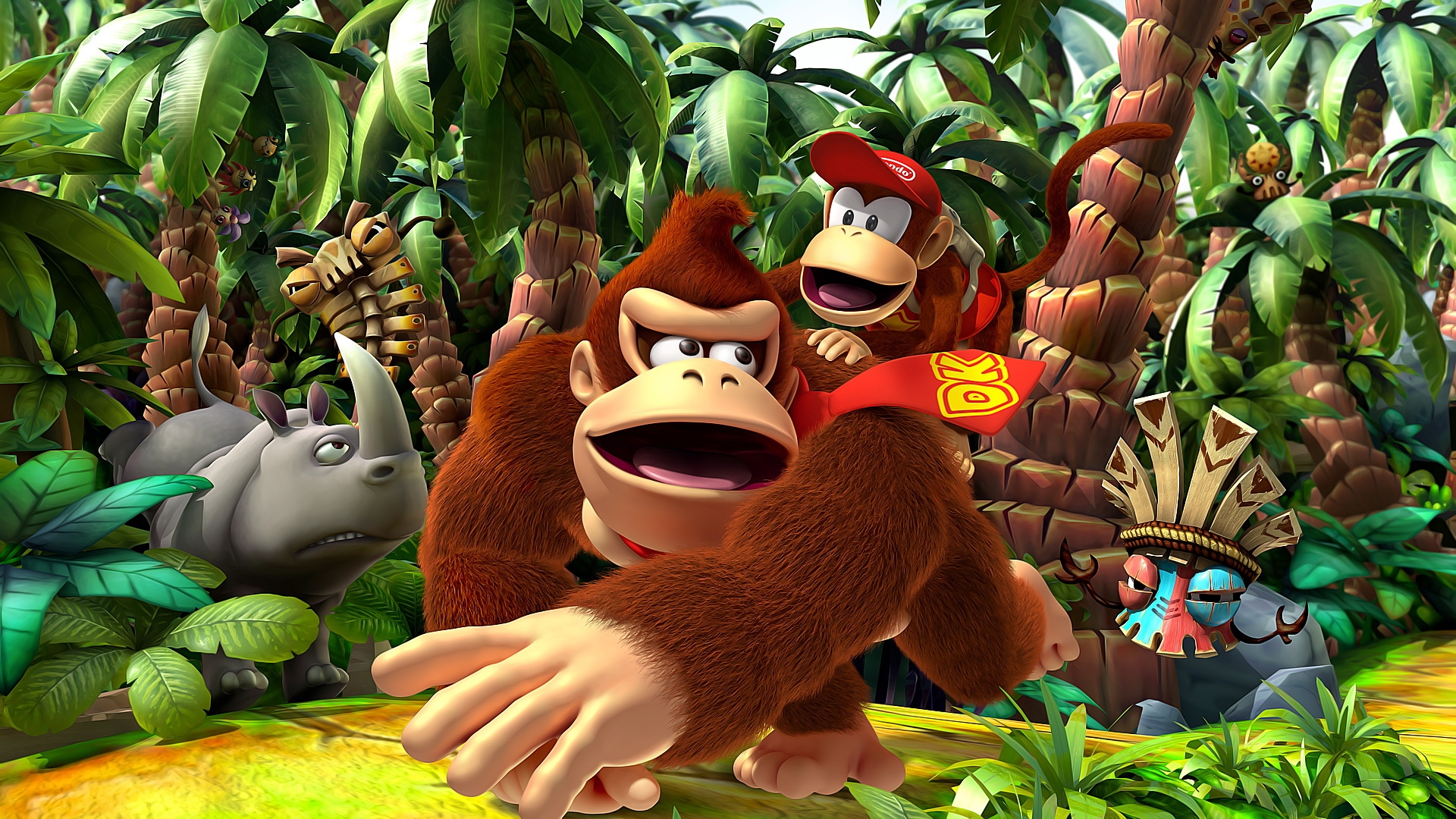 Donkey Kong and Diddy Kong in a Jungle HD Wallpaper
