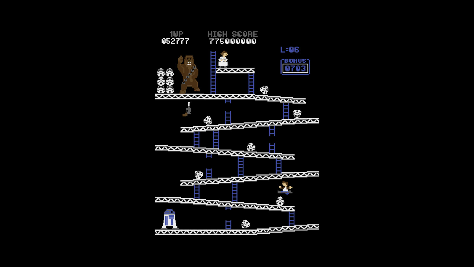 Donkey Kong game with Star Wars characters HD Wallpaper