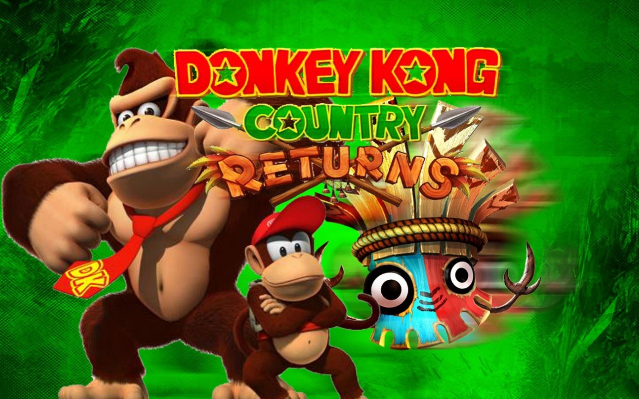Donkey Kong Country Returns game title screen HD Wallpaper