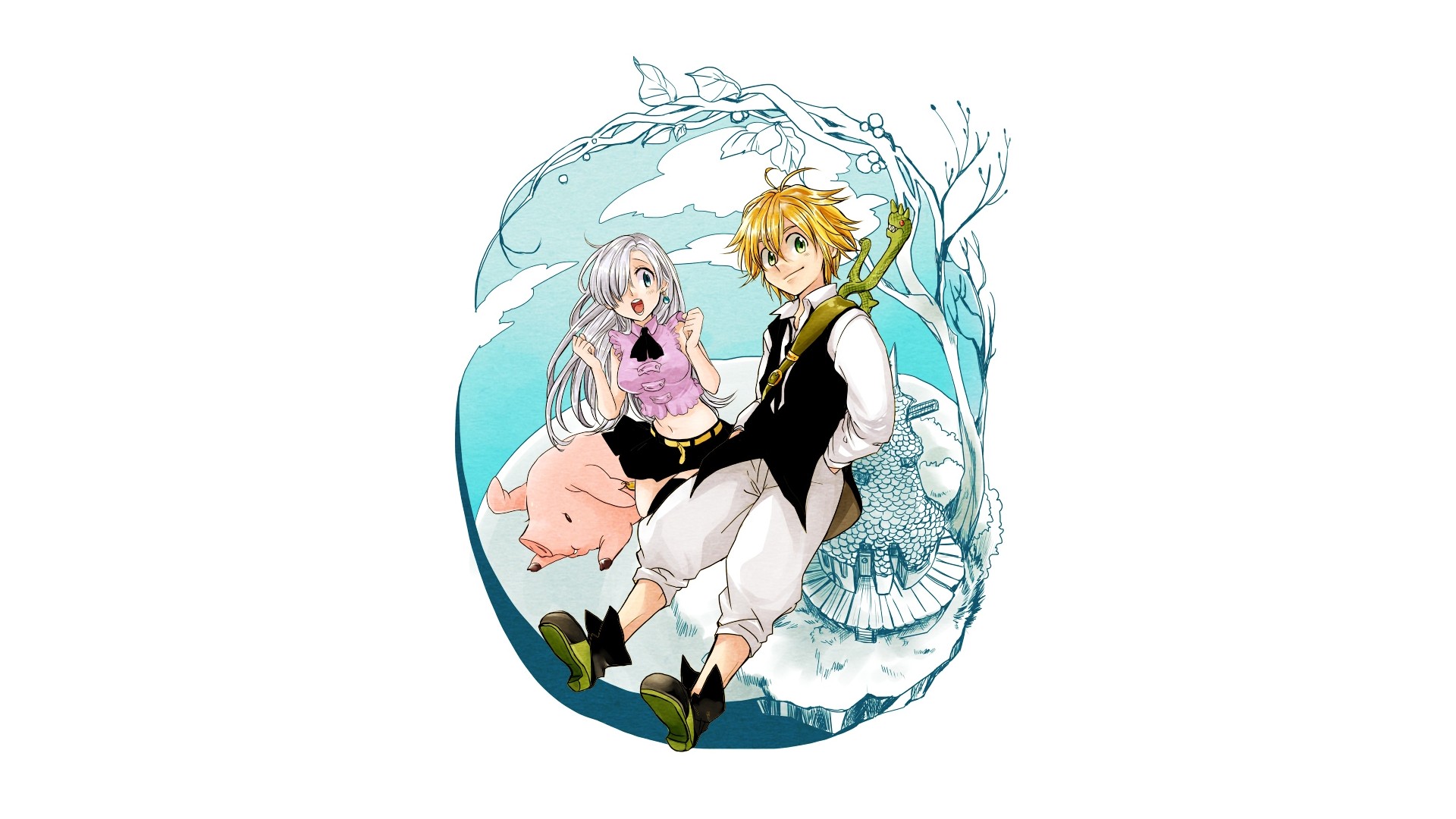 Elizabeth Liones and Meliodas from The Seven Deadly Sins HD Wallpaper