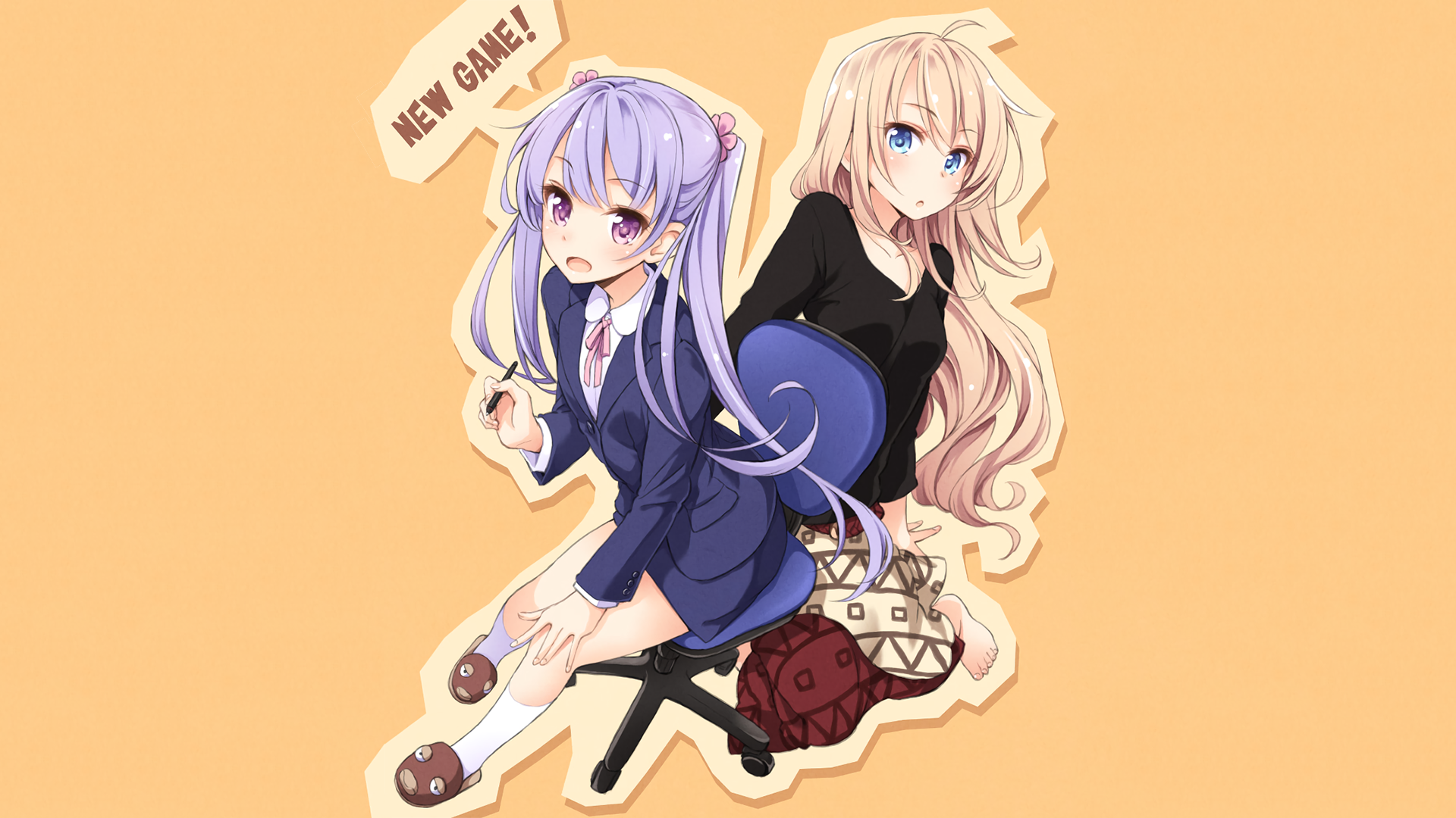 Aoba Suzukaze and Rin from New Game! HD Wallpaper