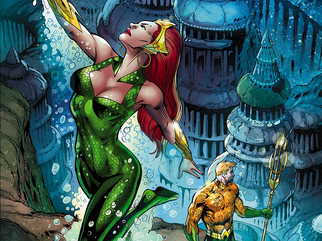 Mera and Aquaman from DC Comics HD Wallpaper
