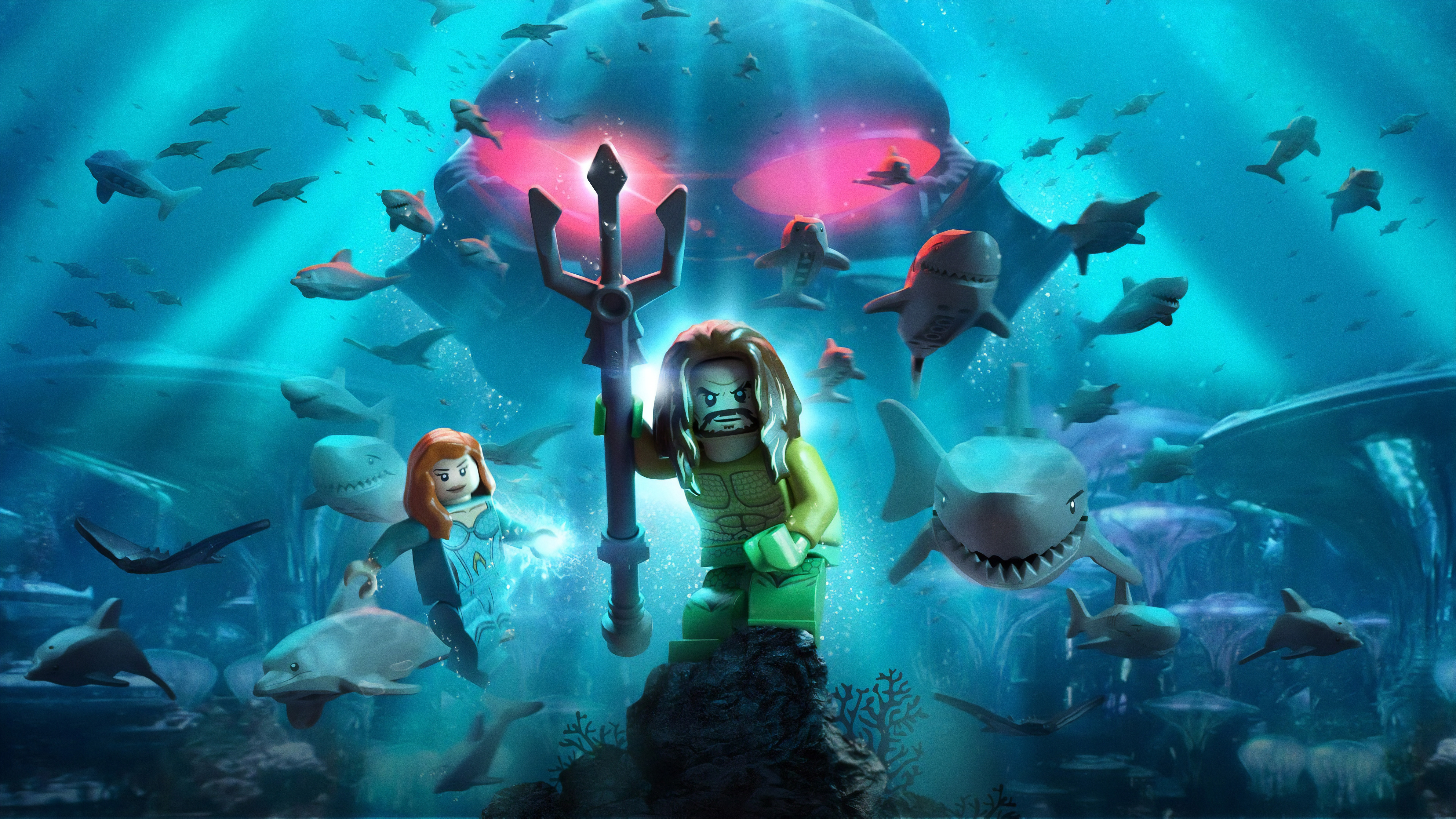 Aquaman and Mera from Lego DC Super-Villains HD Wallpaper