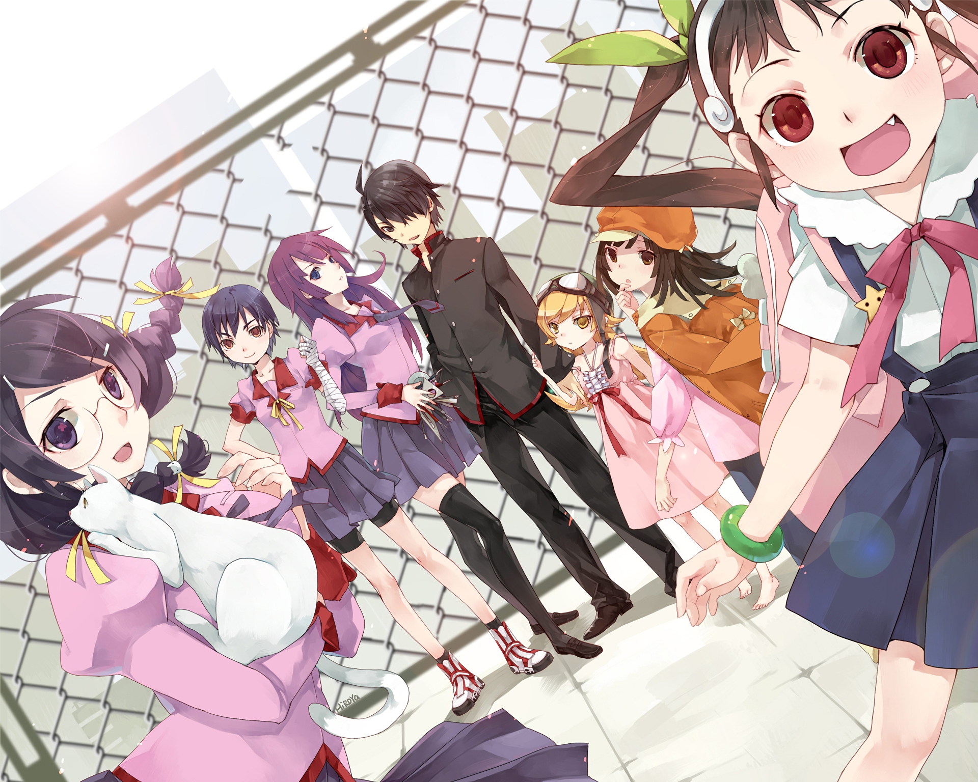 Characters from Monogatari Series HD Wallpaper