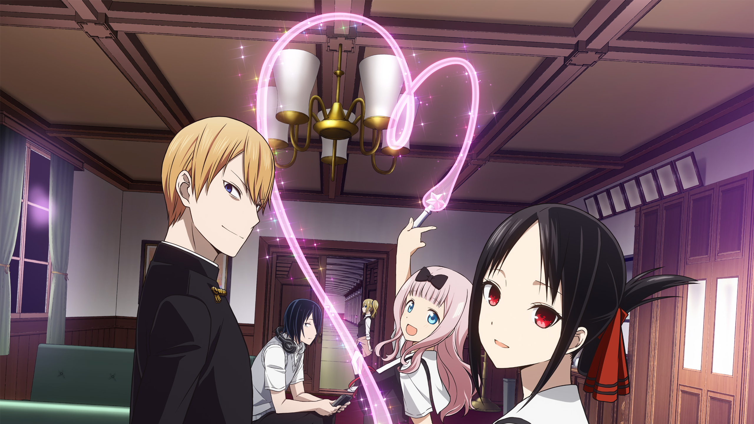 Kaguya Shinomiya and friends drawing a heart HD Wallpaper