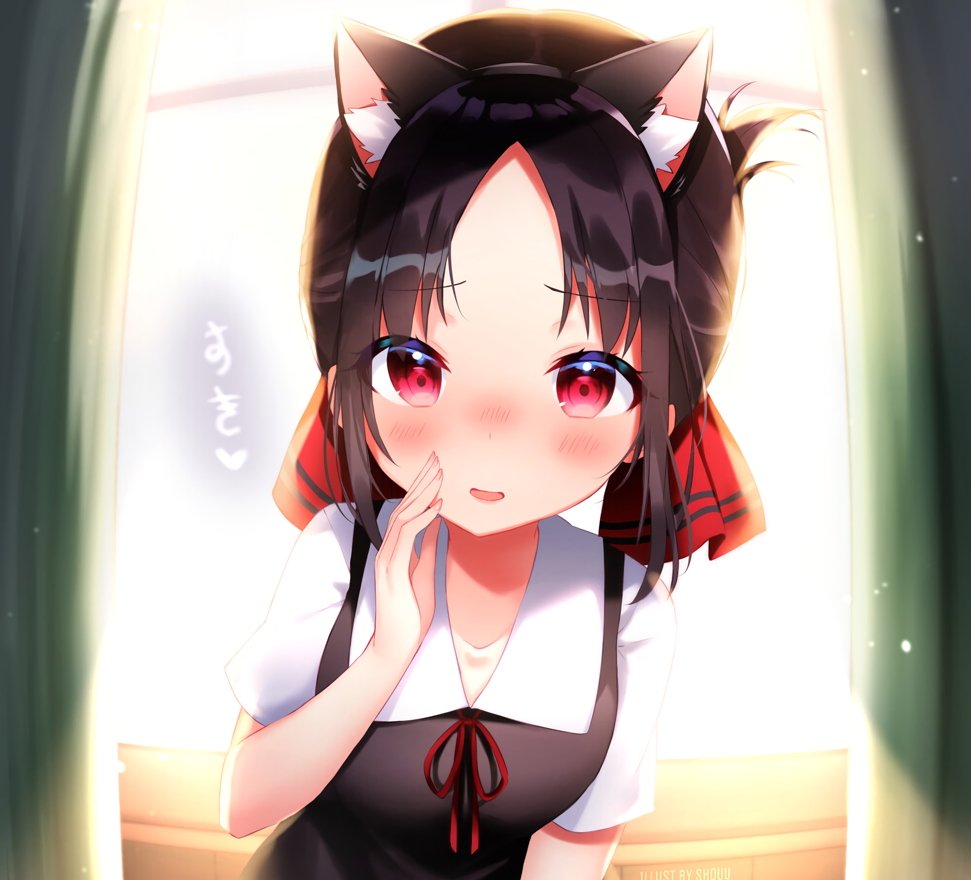 Kaguya Shinomiya with cat ears HD Wallpaper