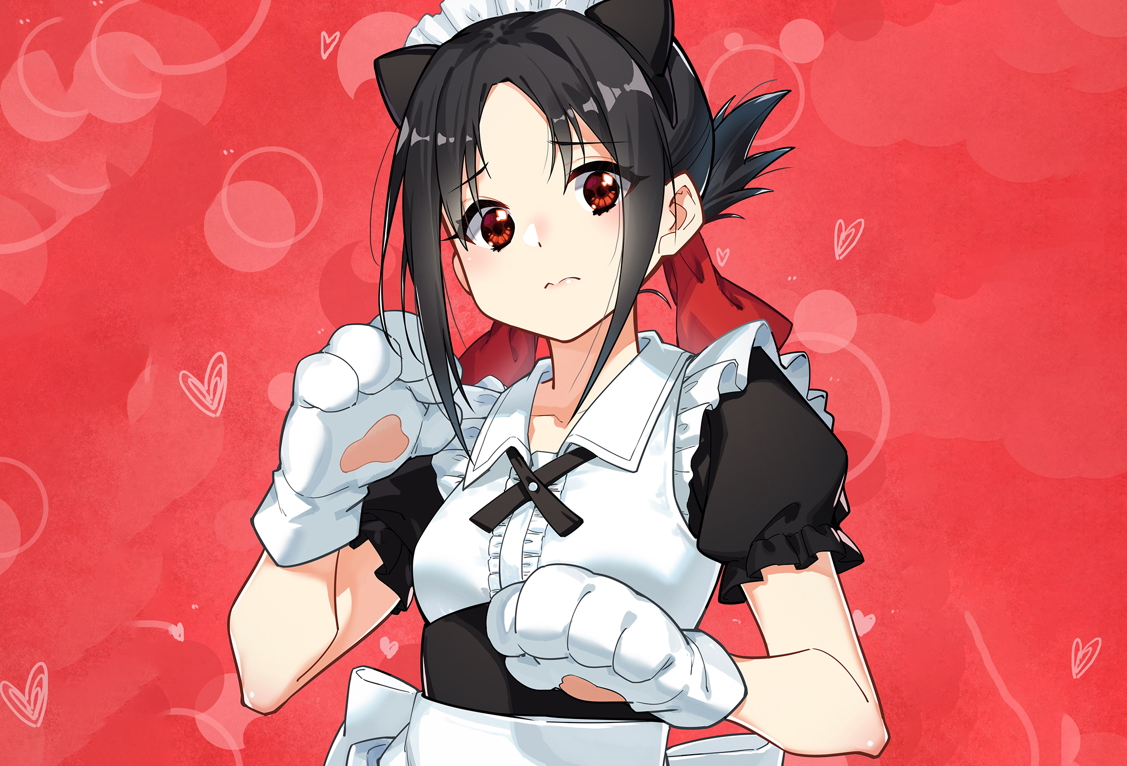 Kaguya Shinomiya in maid outfit HD Wallpaper