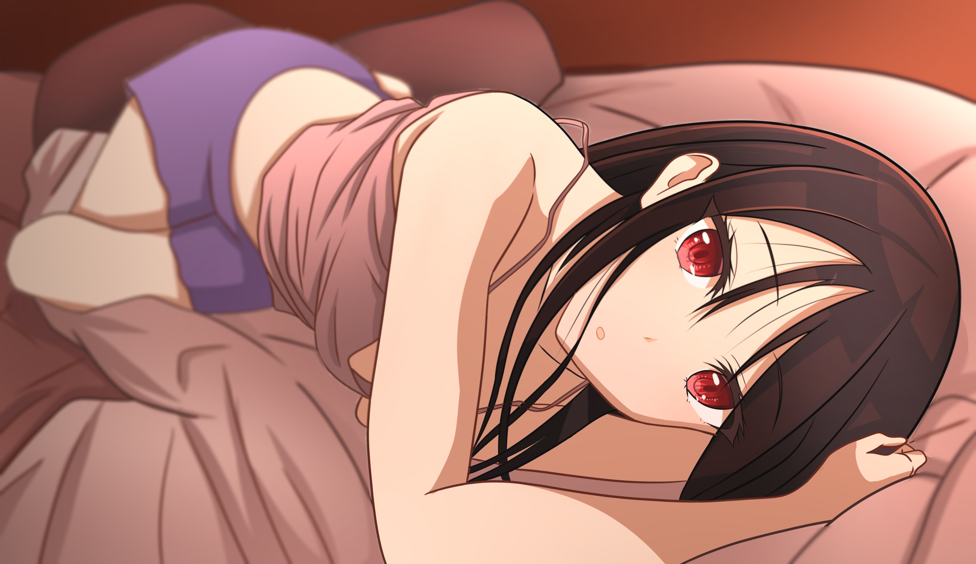 Kaguya Shinomiya lying on a bed HD Wallpaper