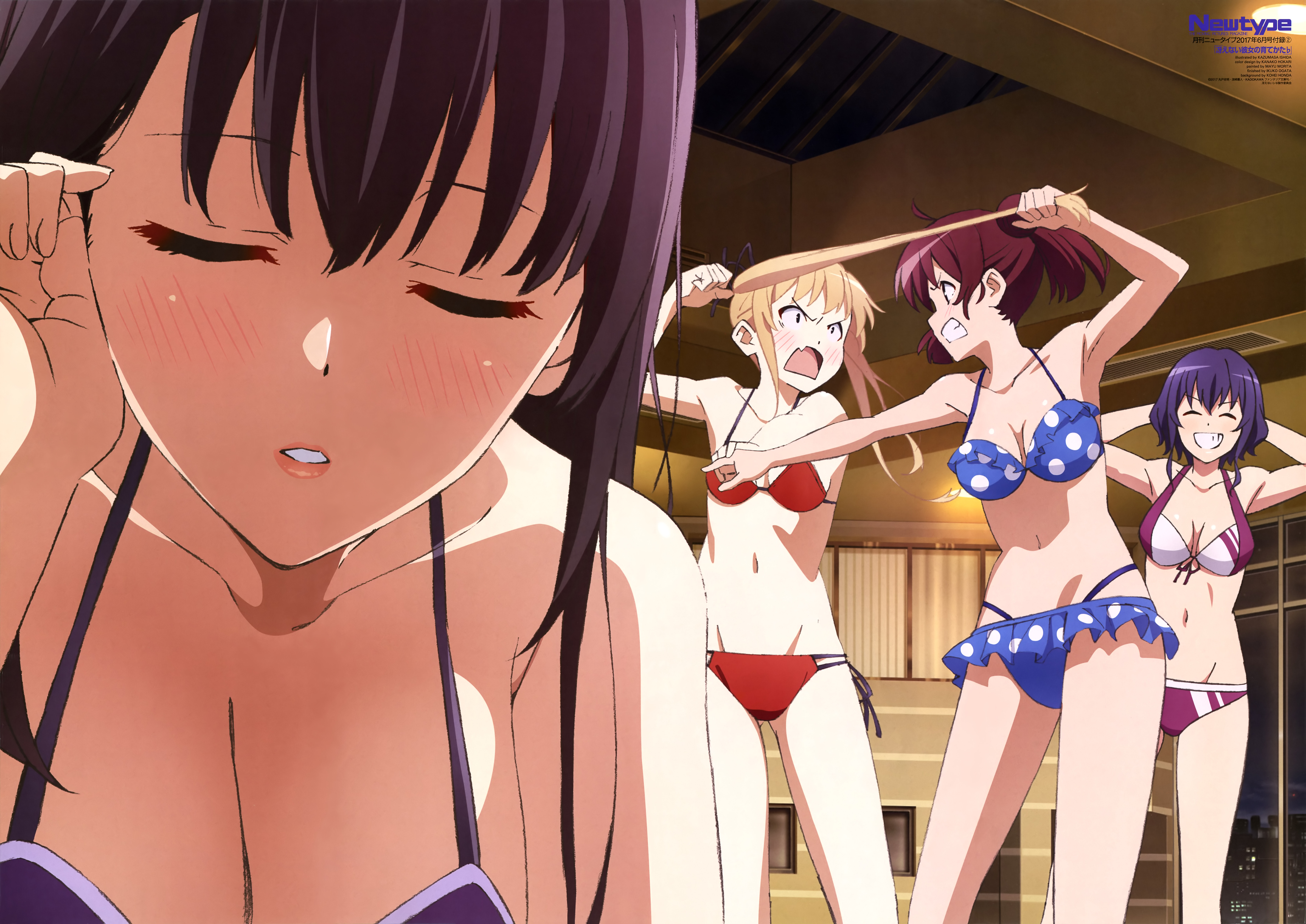 Utaha Kasumigaoka and friends in swimsuits HD Wallpaper