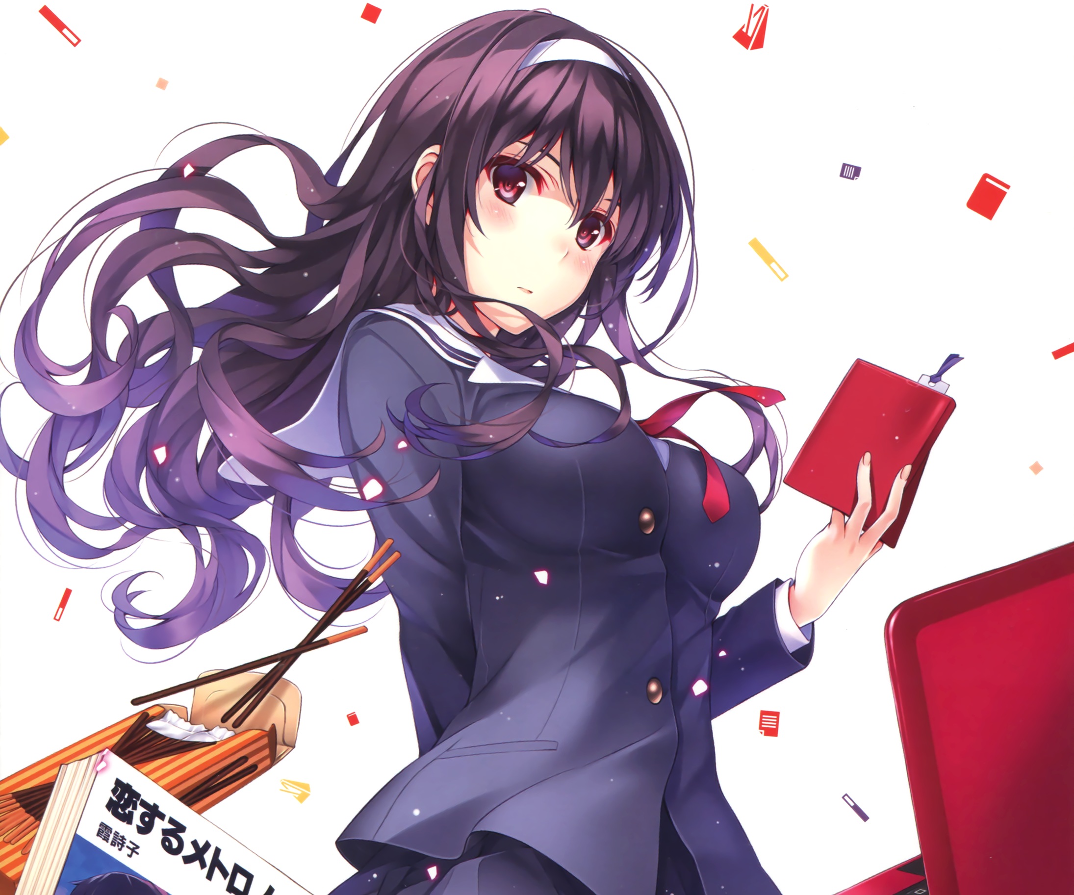 Utaha Kasumigaoka holding a book HD Wallpaper