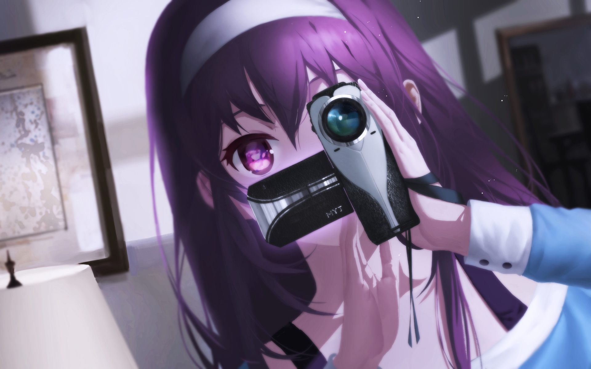 Utaha Kasumigaoka holding a camcorder HD Wallpaper