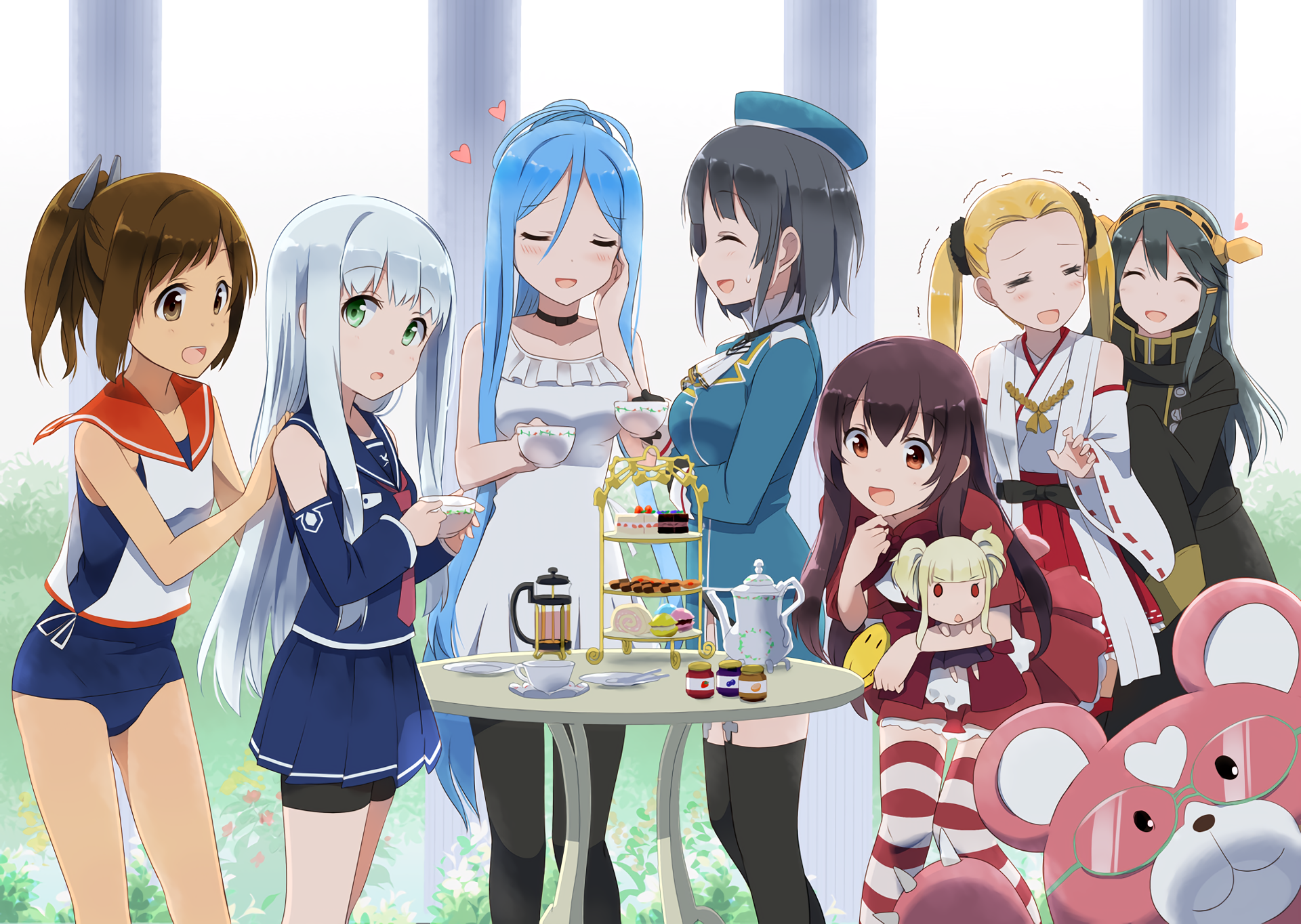 Girls having tea party HD Wallpaper