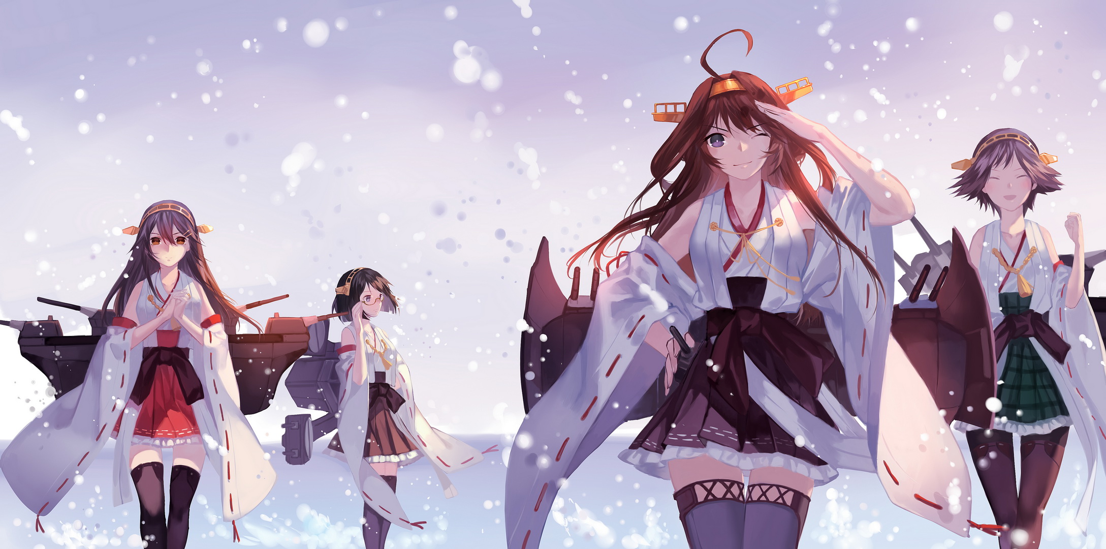 Girls from Kantai Collection in Snow HD Wallpaper