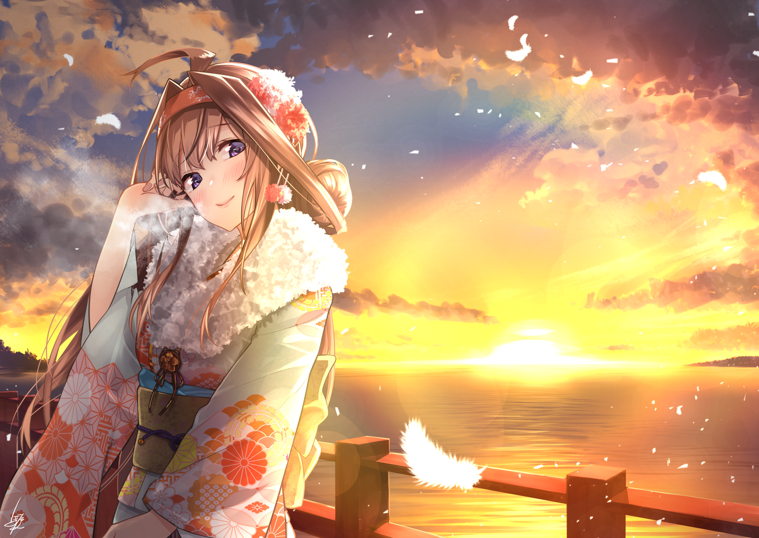 Kongou from Kantai Collection at Sunset HD Wallpaper