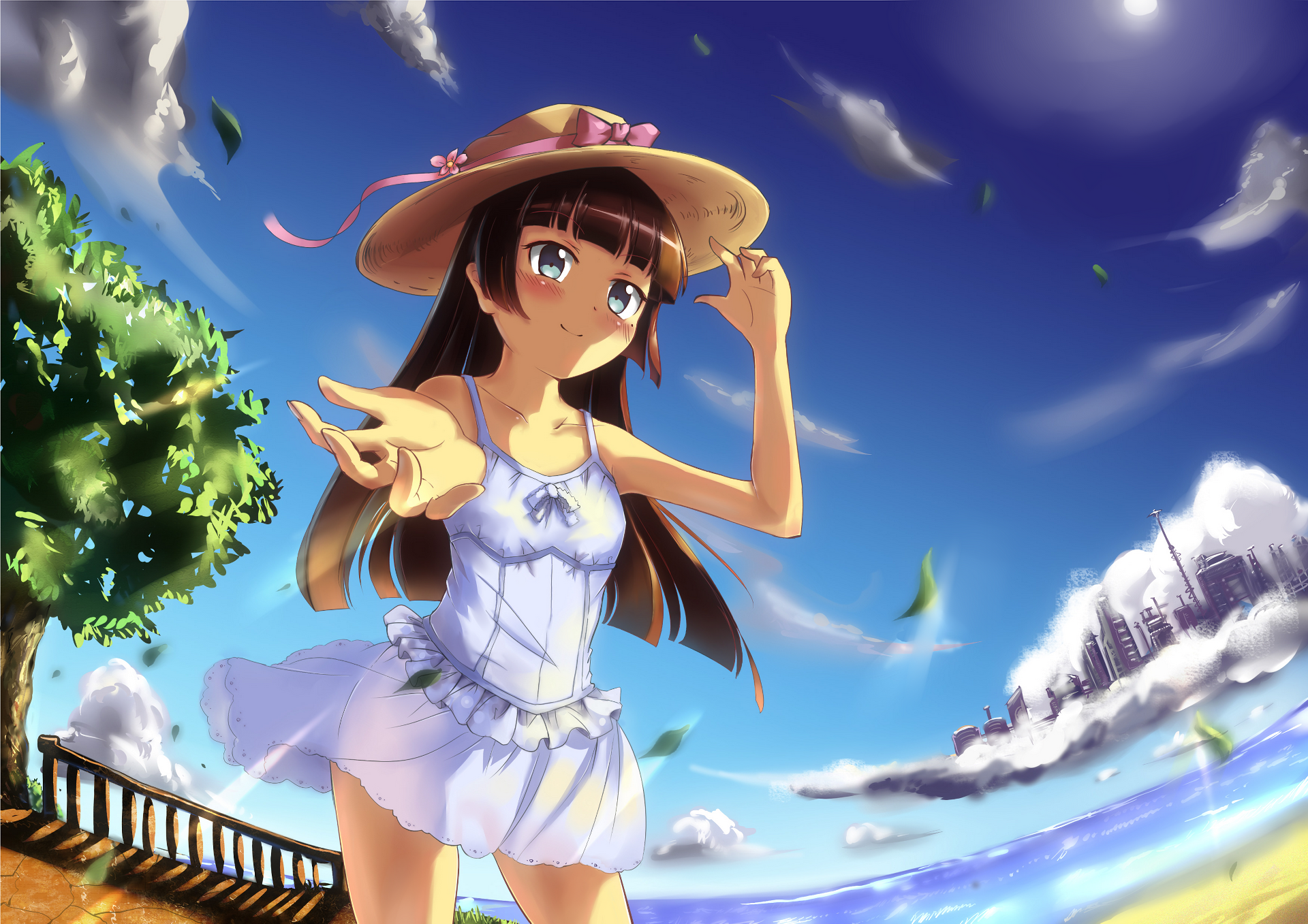 Ruri Gokō in a Summer Dress and Hat HD Wallpaper
