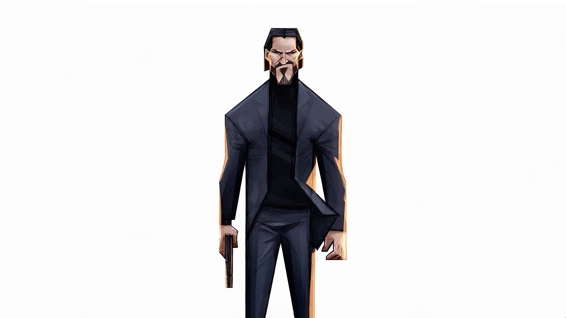 John Wick holding a gun HD Wallpaper