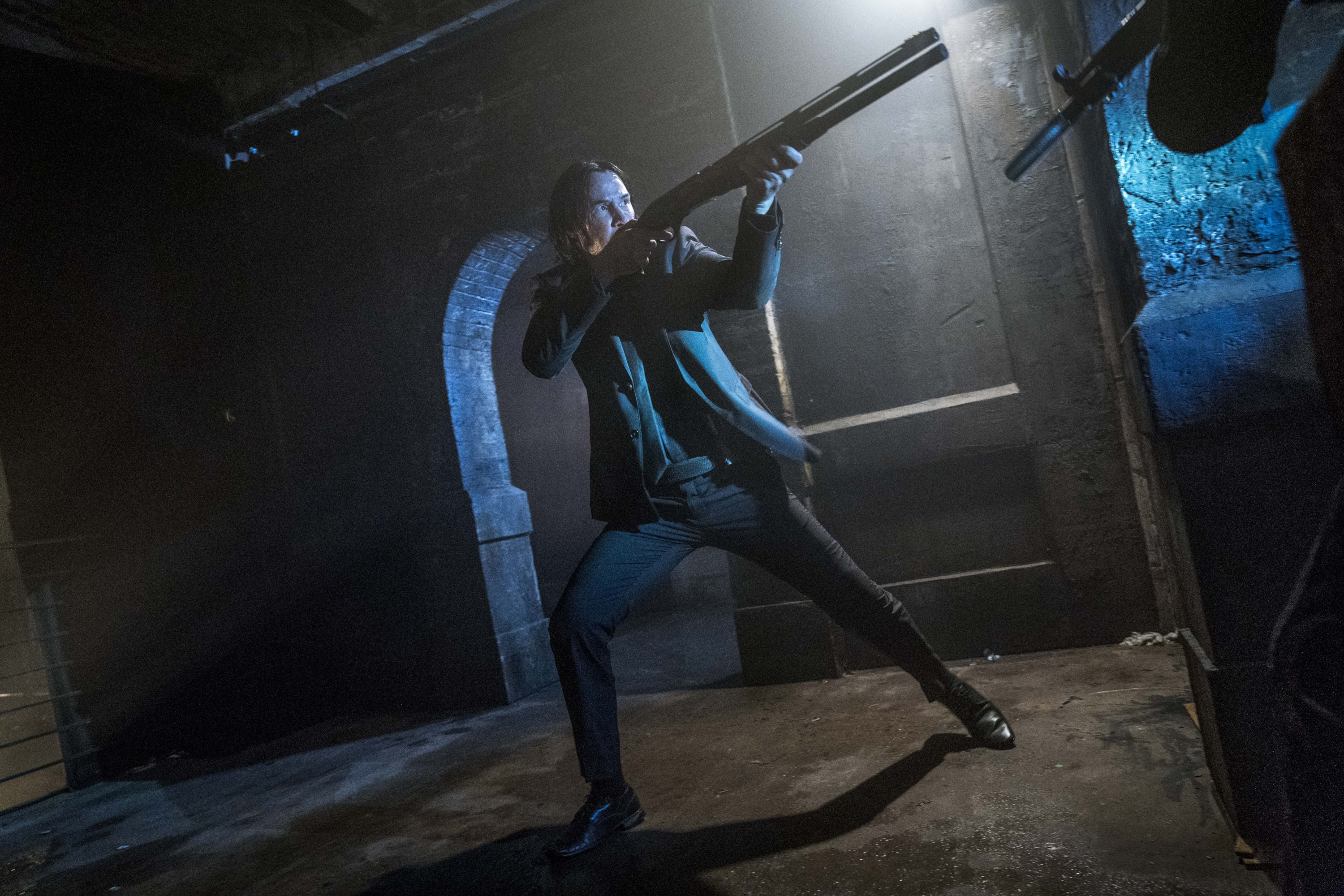 John Wick with shotgun HD Wallpaper