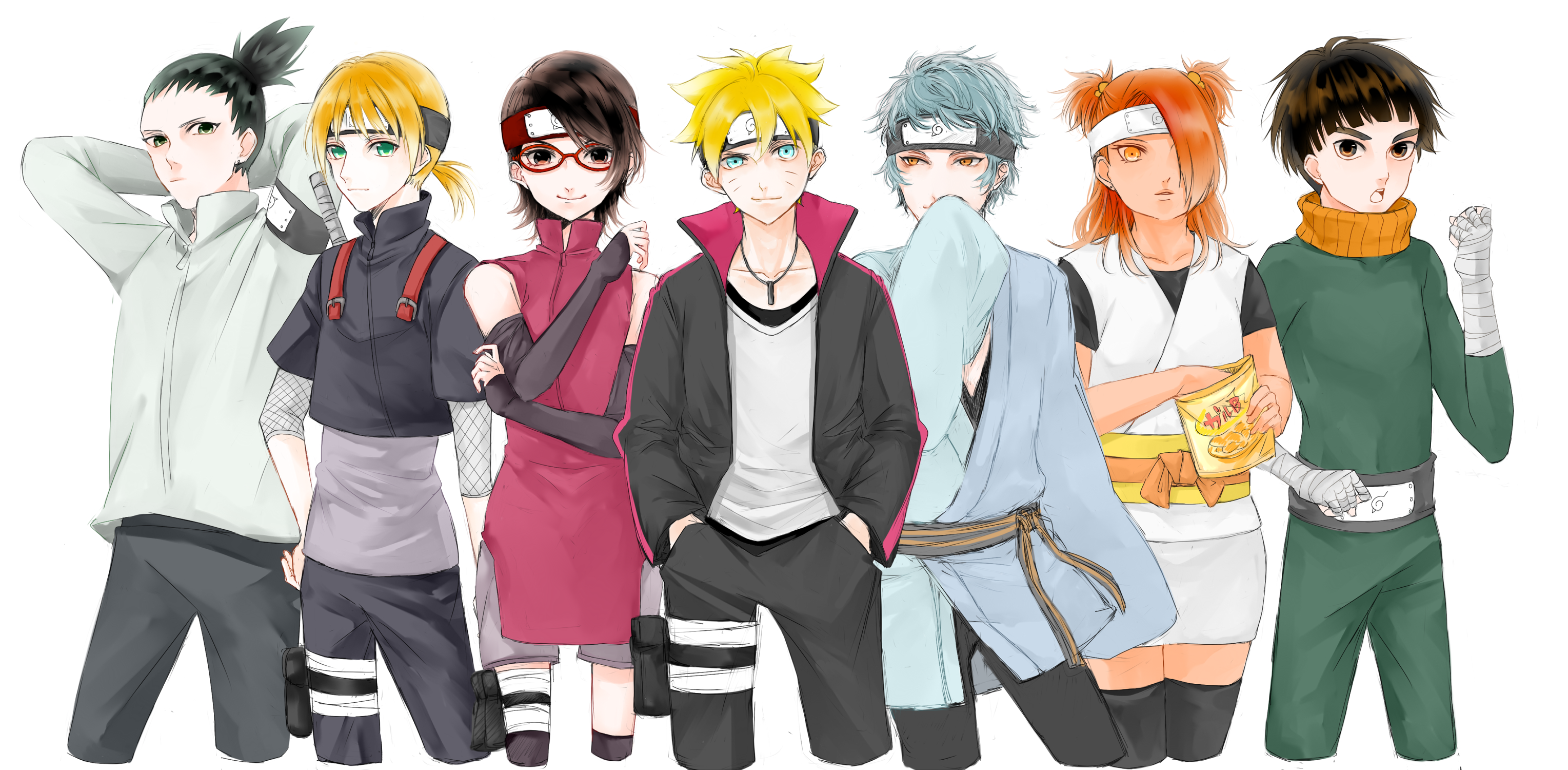 Boruto characters group portrait HD Wallpaper