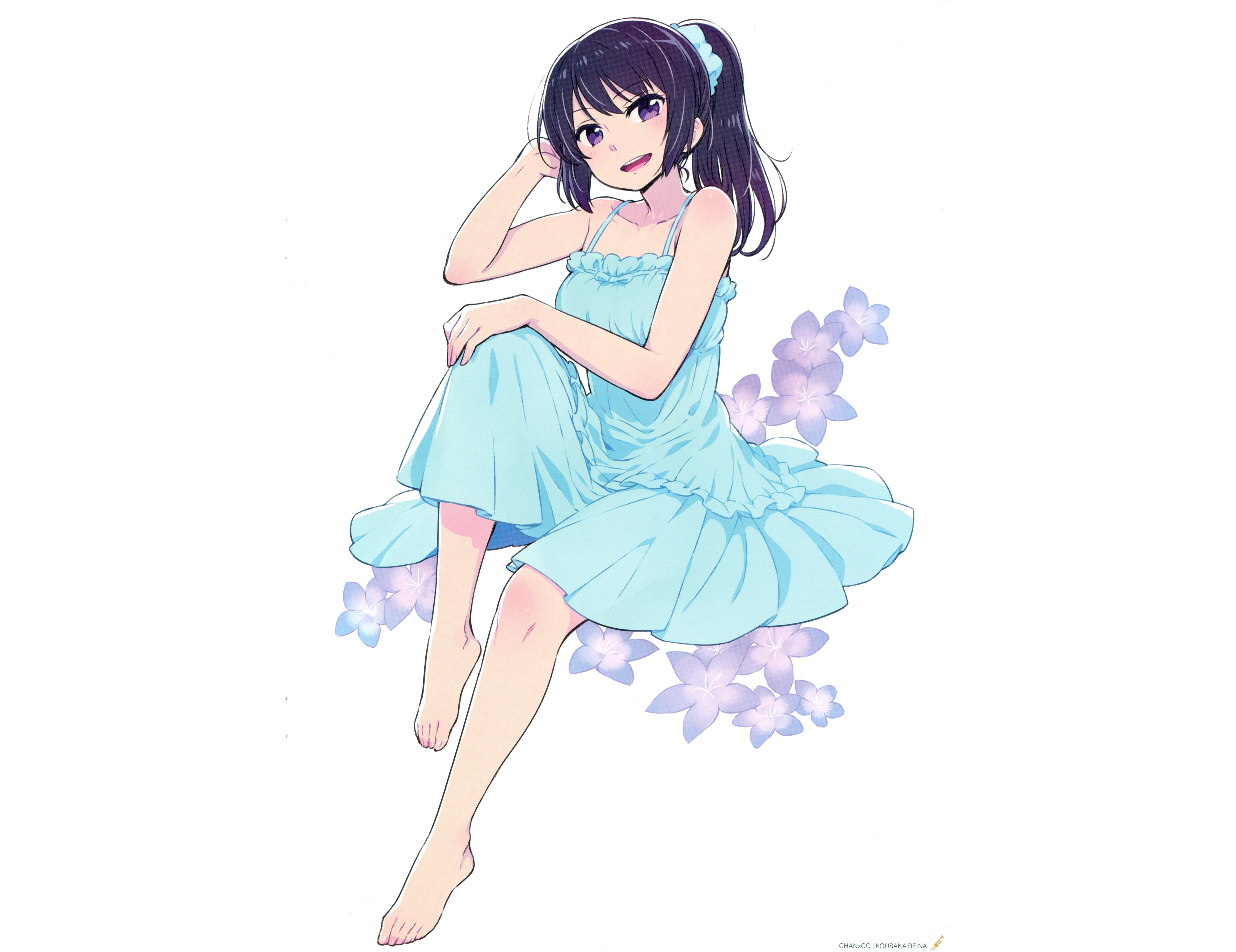 Reina Kousaka in a light blue dress HD Wallpaper