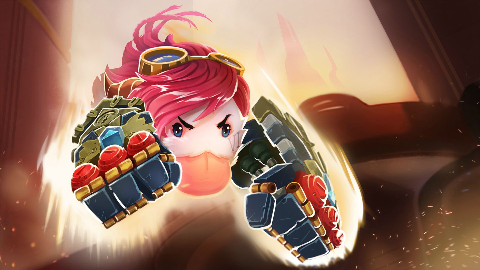Vi from League of Legends with Hextech Gauntlets HD Wallpaper