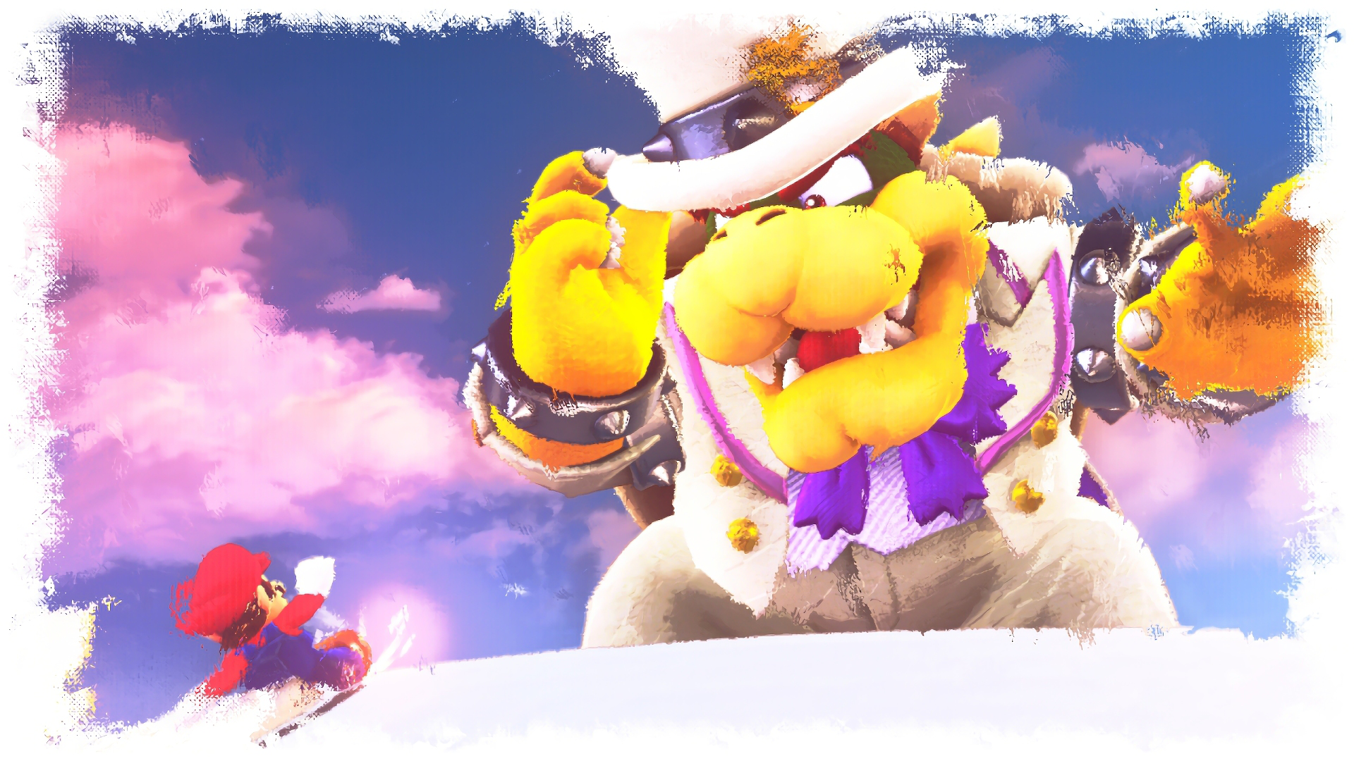 Bowser and Mario from Super Mario Odyssey HD Wallpaper