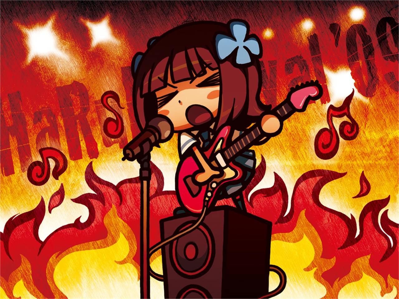 Haruka Amami playing guitar and singing HD Wallpaper