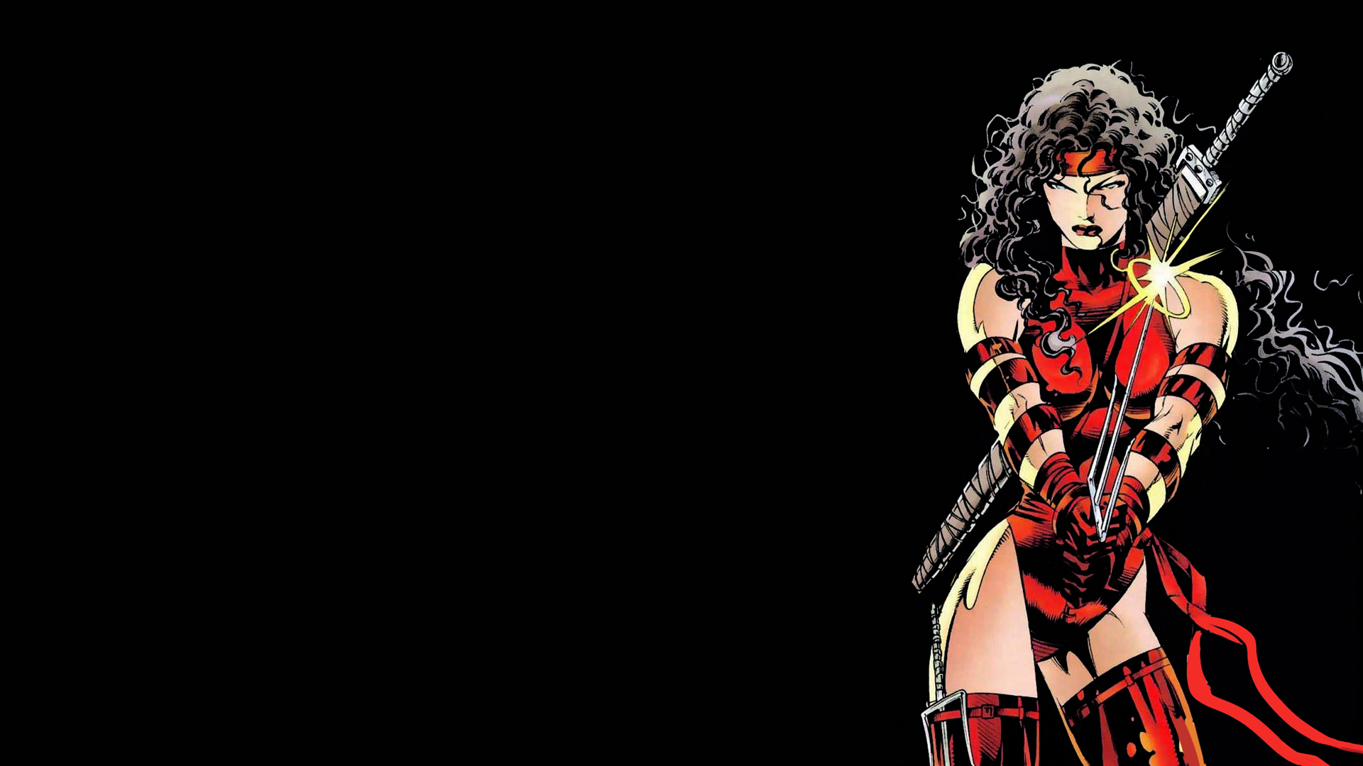 Elektra with Sai HD Wallpaper
