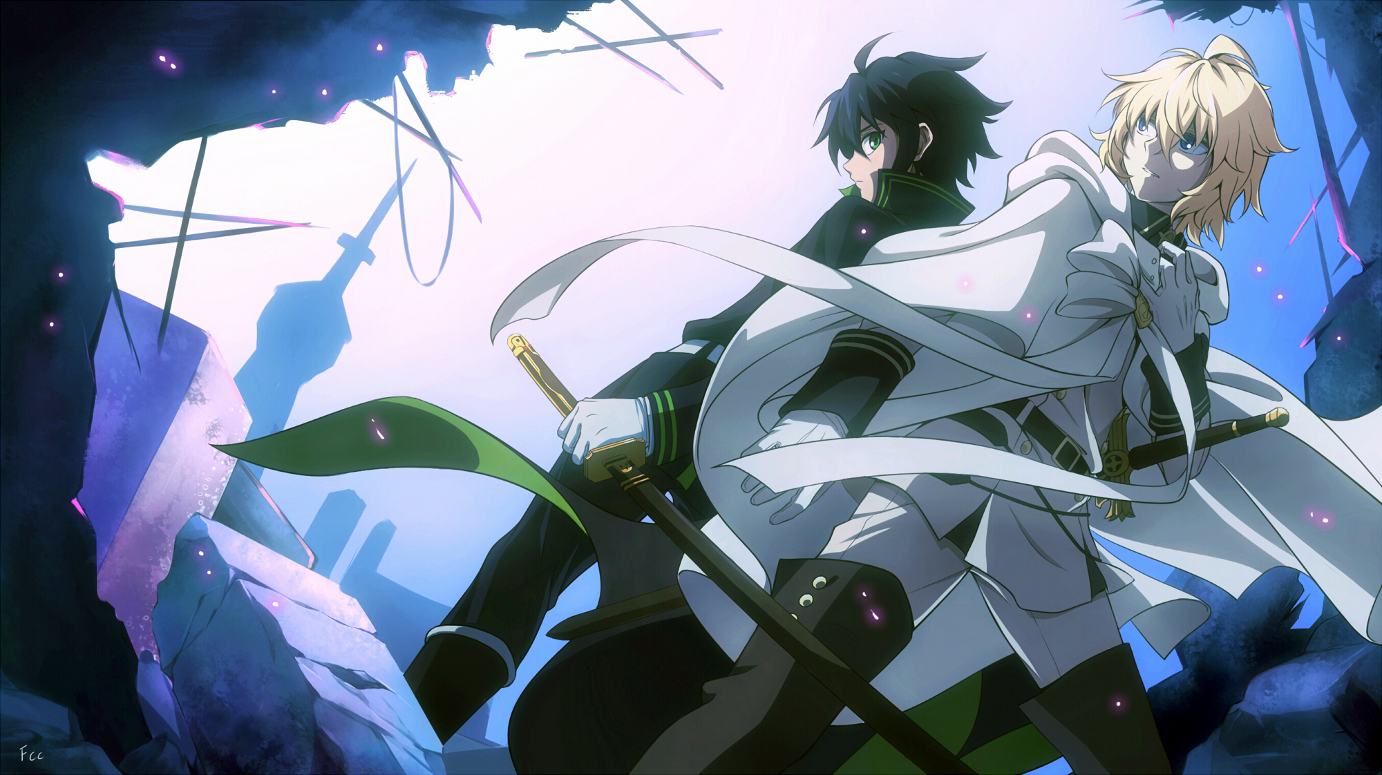 Mikaela Hyakuya and Yūichirō Hyakuya from Seraph of the End HD Wallpaper