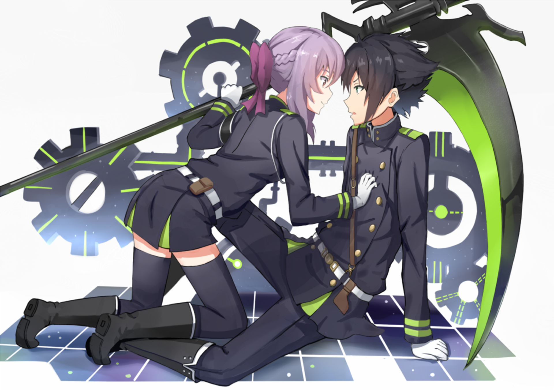 Yūichirō Hyakuya and Shinoa Hīragi from Seraph of the End HD Wallpaper
