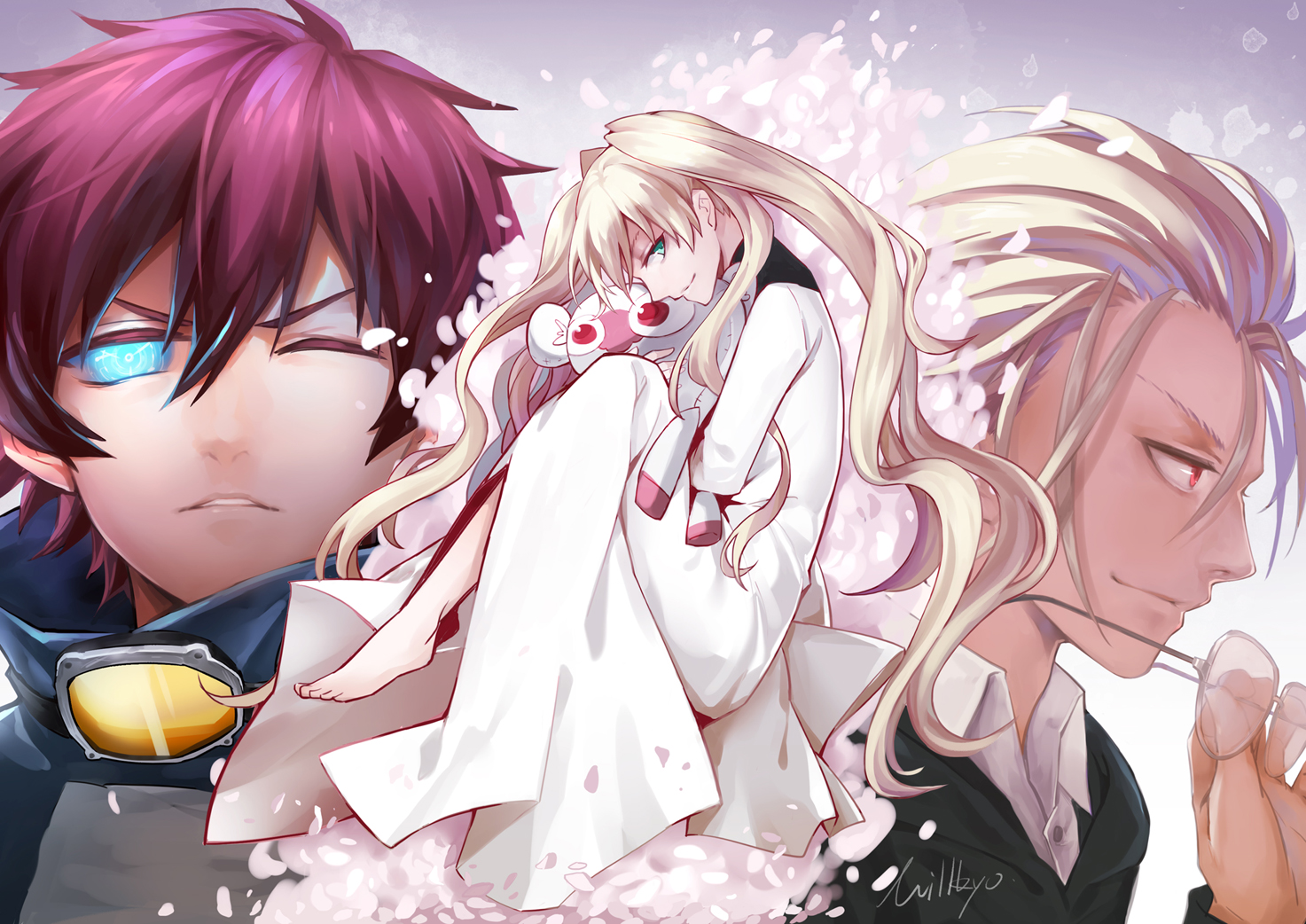 Leonardo Watch and two men with cherry blossoms HD Wallpaper