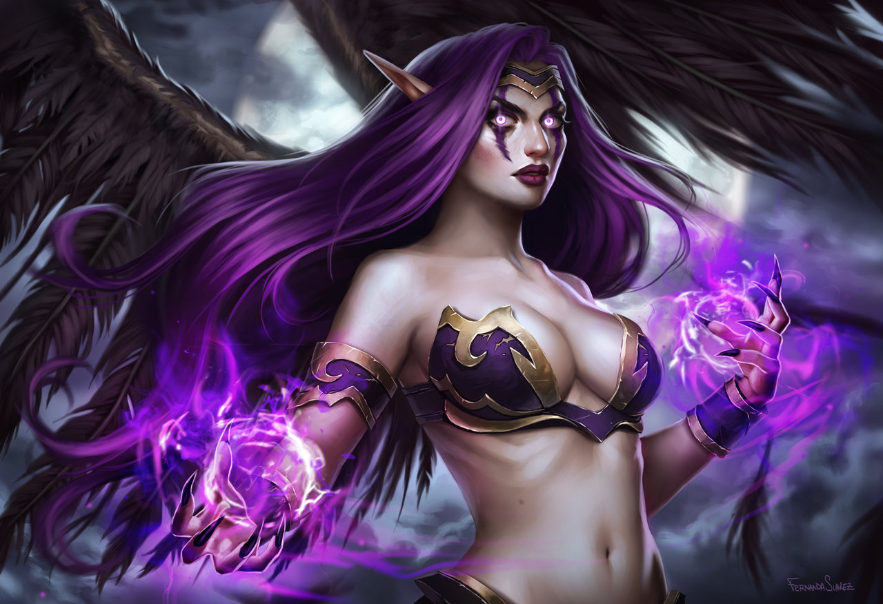 Morgana from League of Legends casting magic HD Wallpaper
